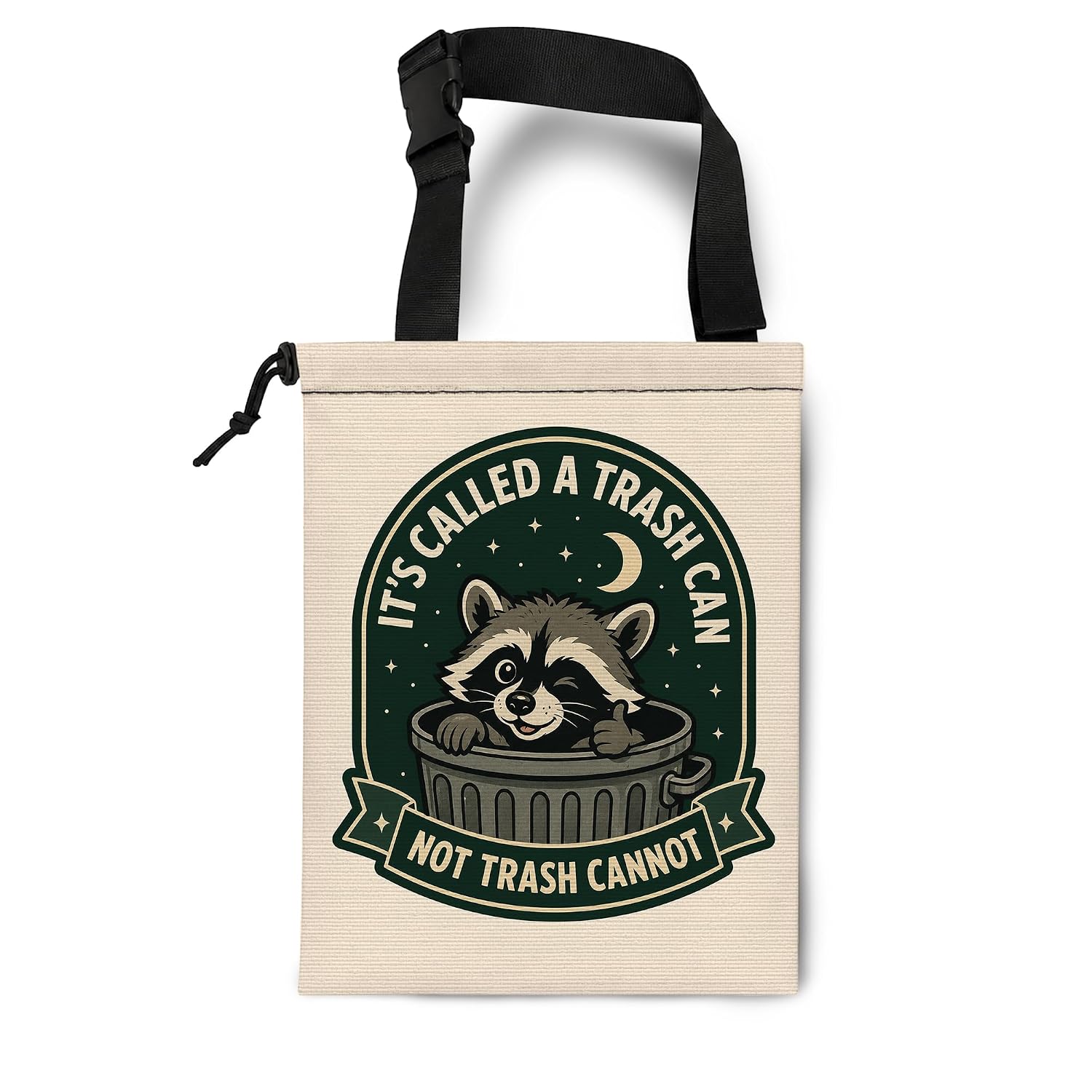 Funny Whimsical Raccoon Car Trash Bag Hanging for Back Seat