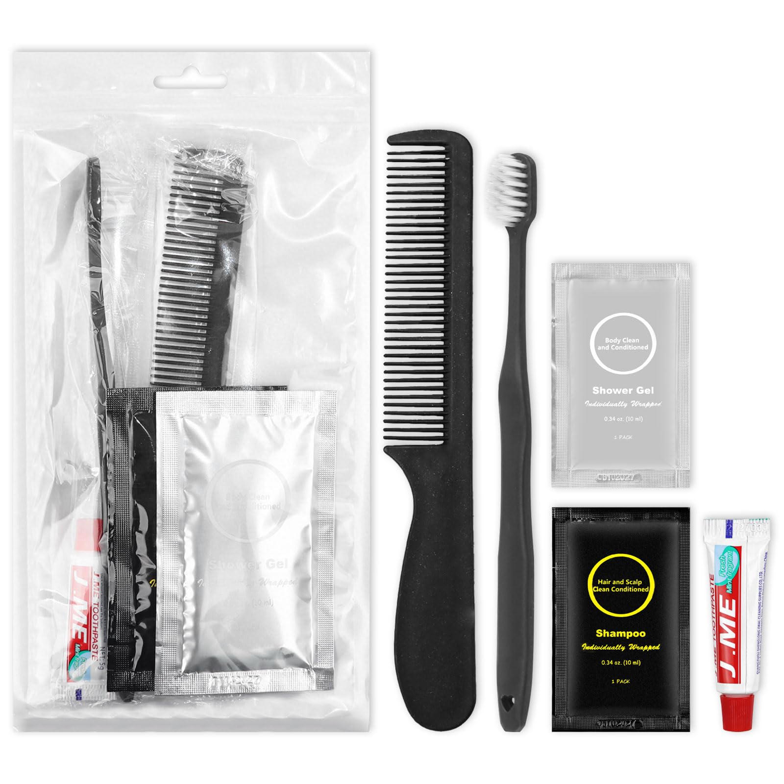 Toiletry Kits Disposable Travel Size Personal Hygiene Kits for Homeless Care Package Supplies in Bulk Toiletries Set Essential Women Men Hotel Guest