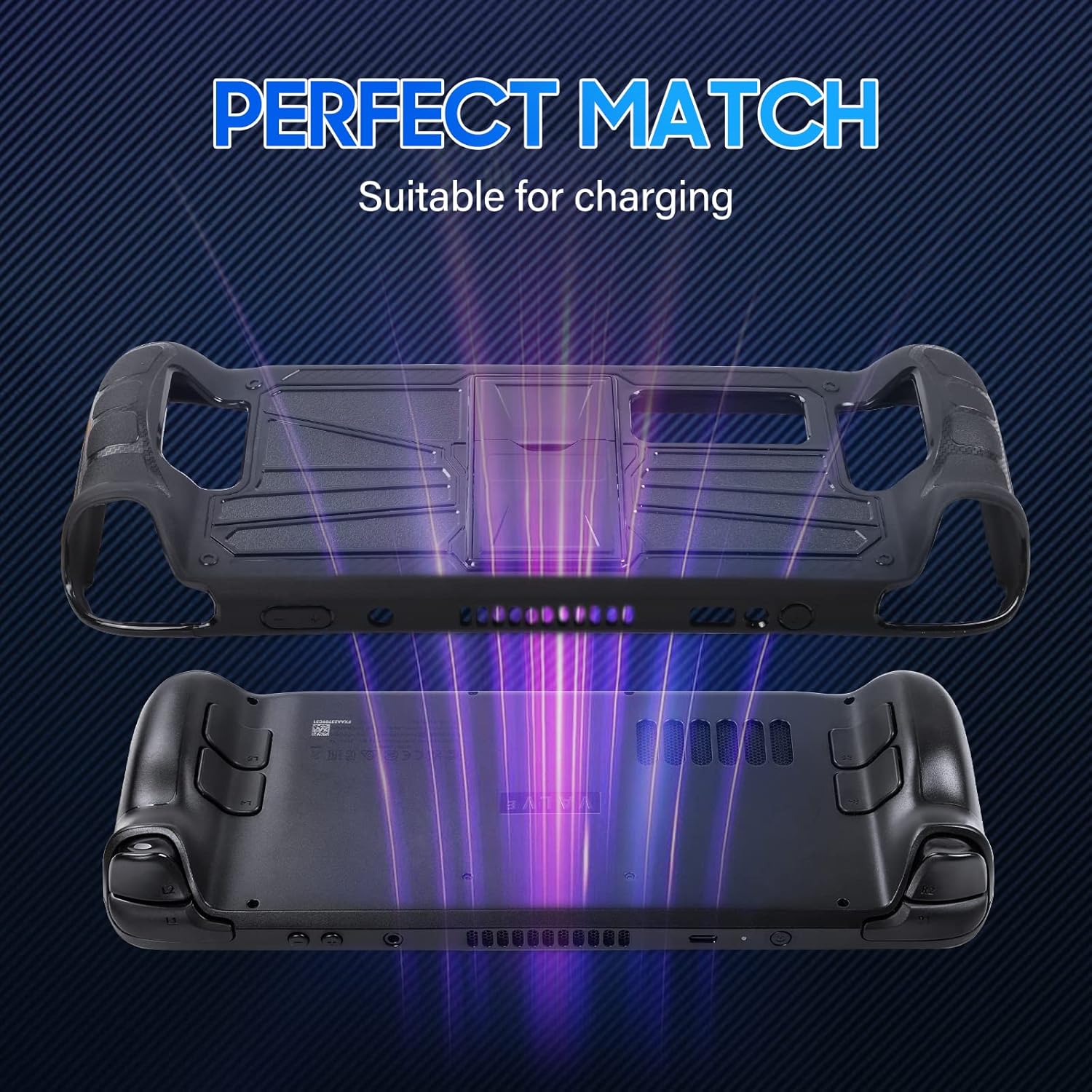 Kickstand Case for Steam Deck, TechKen Grip Case Cover Protector Compatible with Valve Steam Deck Console, Non-Slip and Anti-Scratch Design