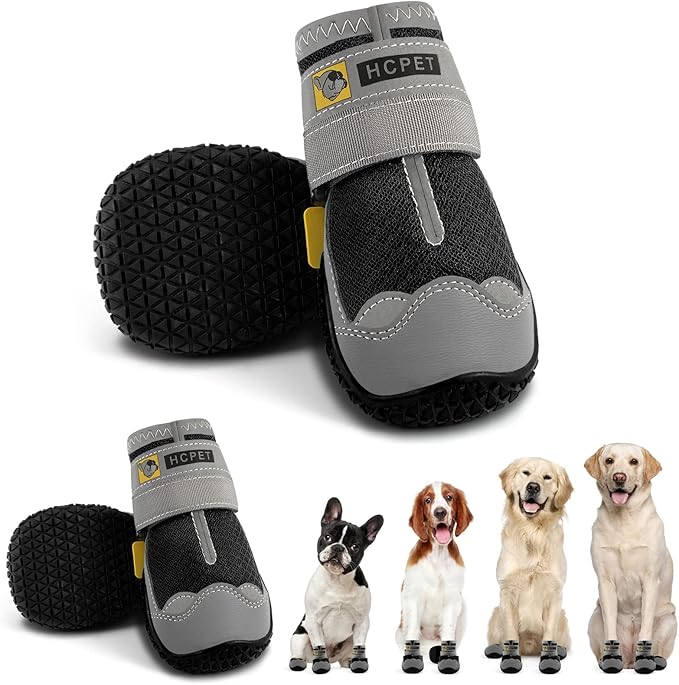 Hcpet Dog Boots Breathable Dog Shoes for Small Medium Large Dogs, AntiSlip Puppy Booties Paw