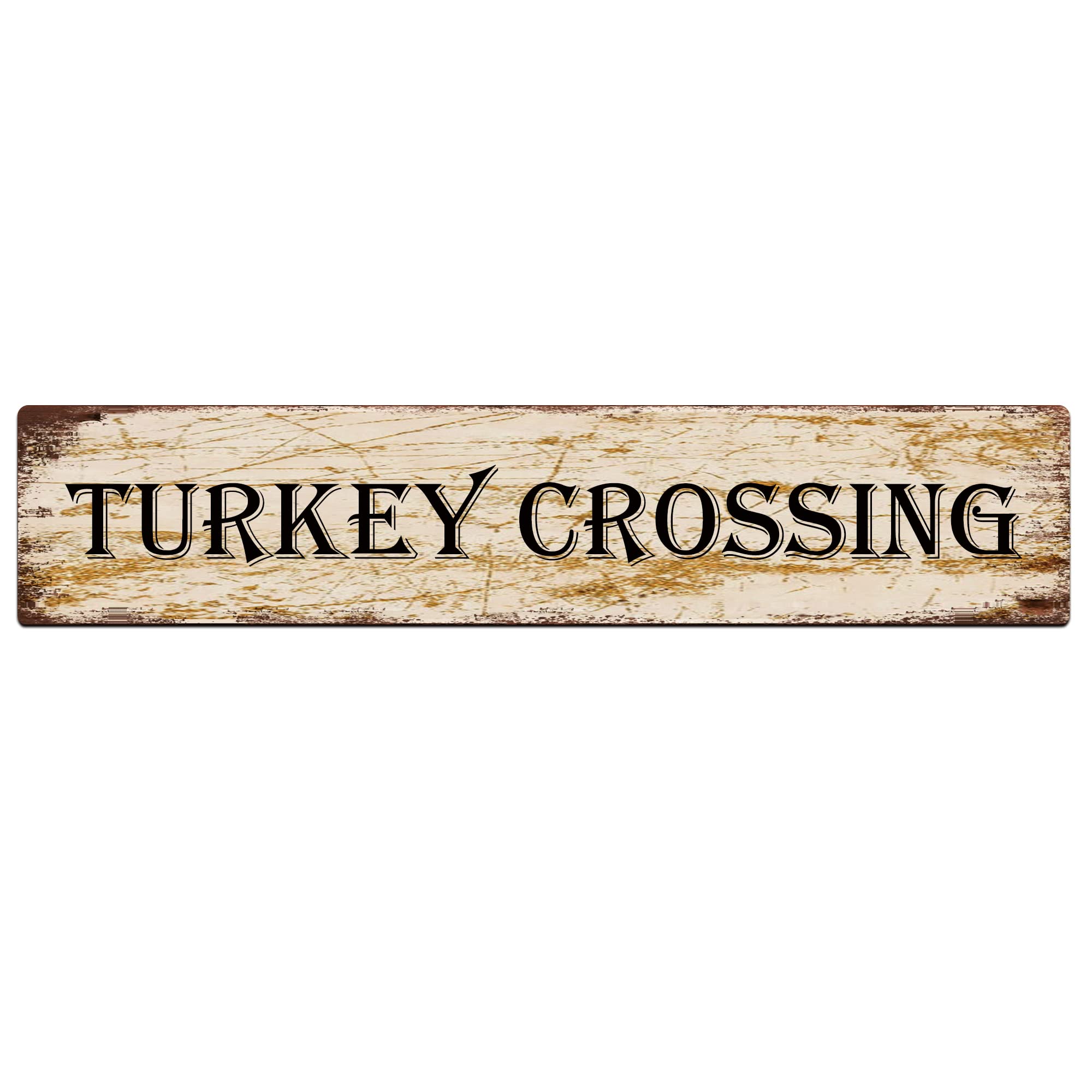 Turkey Crossing Retro Tin Signs Aluminum Metal Sign for Kitchen Home Garden Wall Bar Cafe Decor 4x16 Inch