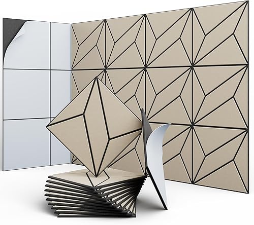 Miniatura 34 de Paneles acústicos hexagonales, paquete de 12 paneles de absorción de sonido de alta densidad de 12 x 10 x 0.4 pulgadas para mejorar la reducción