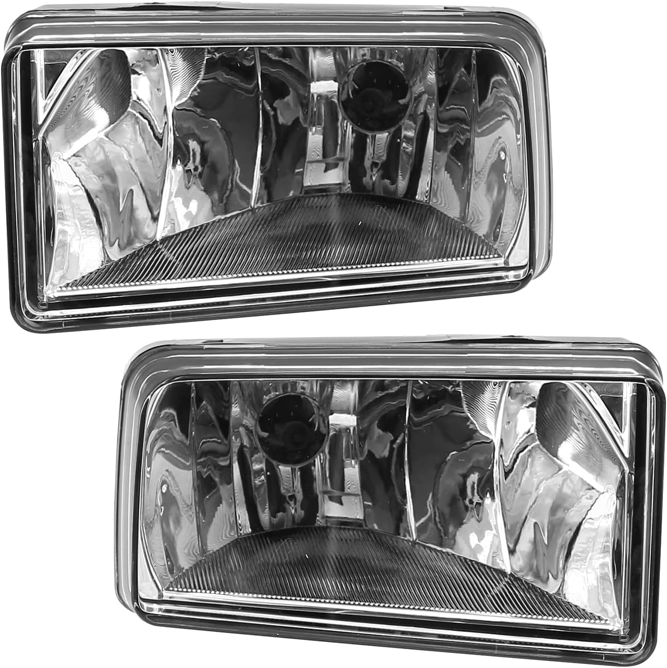 1 Pair Fog Light Assembly Kit Driving Fog Light Lamps Clear Lens Replacement for Chevy Silverado 1500 2500 2007-2014 Replacement for GMC Sierra Suburban Tahoe, Replaces 25883245 25883246 GM2593160