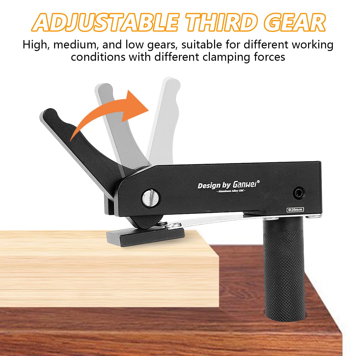 QUVBKZ Set of 2 Hold-Down Holders 20 mm with 4 Aluminium Alloy Place Cards, Adjustable Bench Hooks - Image 3