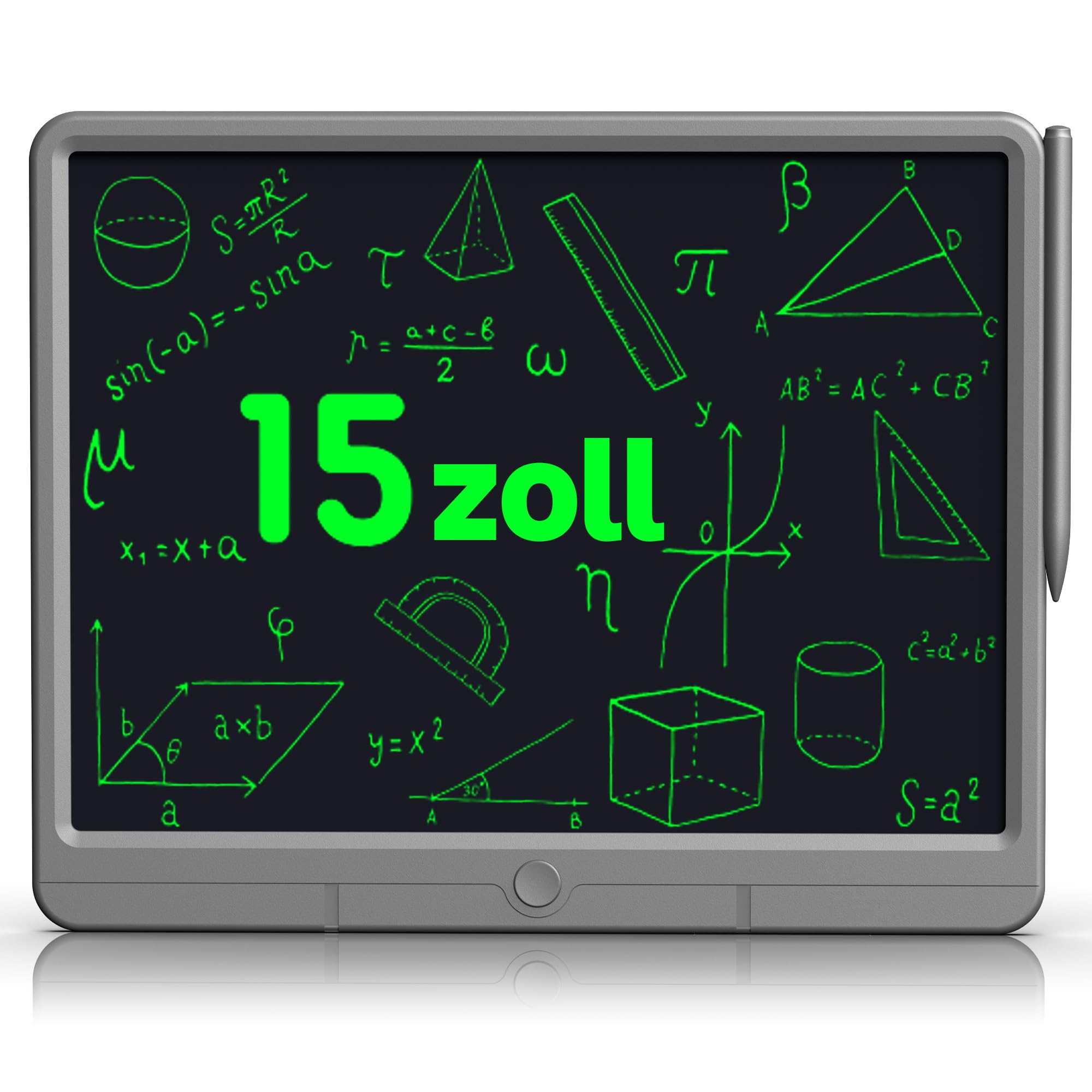 GIGART LCD Schreibtafel 15 Zoll, LCD Writing Tablet für Erwachsene und Kinder, Schreibtablett mit abschließbar löschen, Zeichentablett für Schul Familie Erwachsene Büro (Grau)