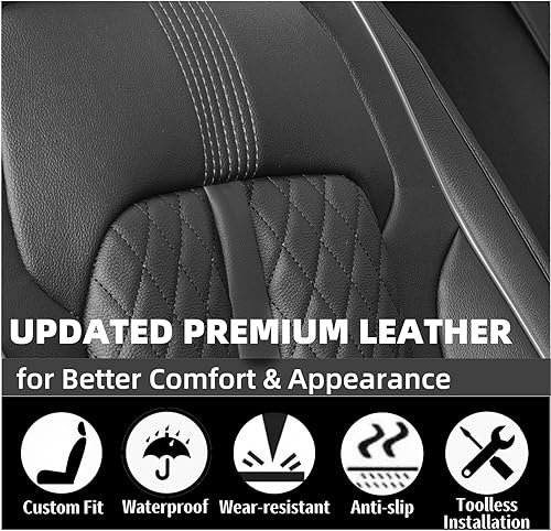 Miniatura 8 de Fit Camry - Fundas de asiento de automóvil (par delantero) para Toyota Camry seleccionados 2012-2024 2025  Cuero de cobertura completa, compatible