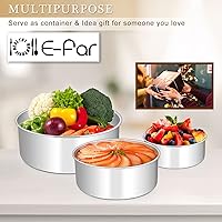 Vista 6 de E-far Juego de 3 moldes profundos para tartas (6 pulgadas, 8 pulgadas, 9½ pulgadas), de acero inoxidable, de capa redonda, moldes de metal