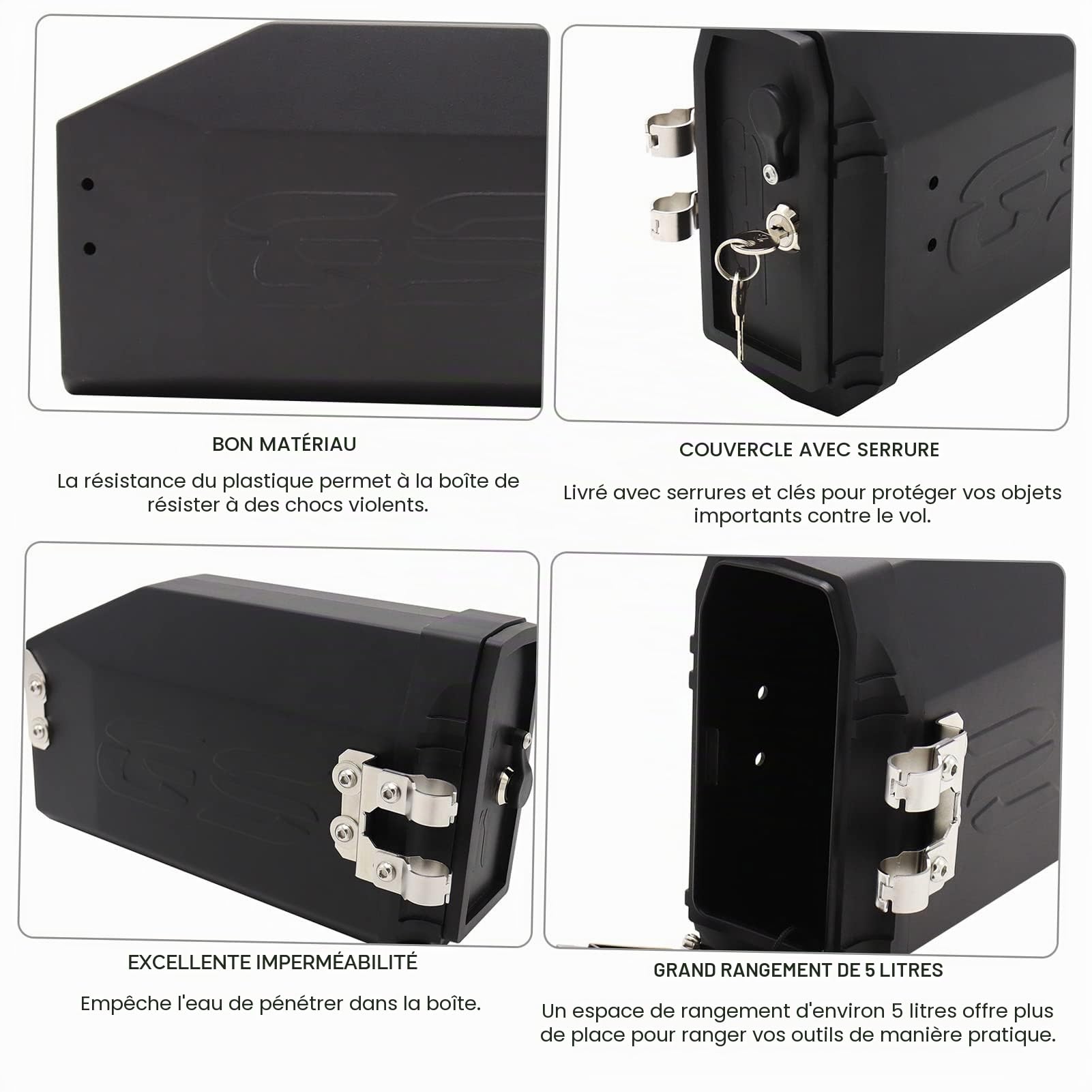 Boîte de Support du côté Gauche, Boîte à Outils de Moto boîte de Support côté Gauche avec Remplacement en PP pour R1200GS LC & Adventure 20008-2018, R1250GS 2019 +, Benelli TRK502 2016-2019