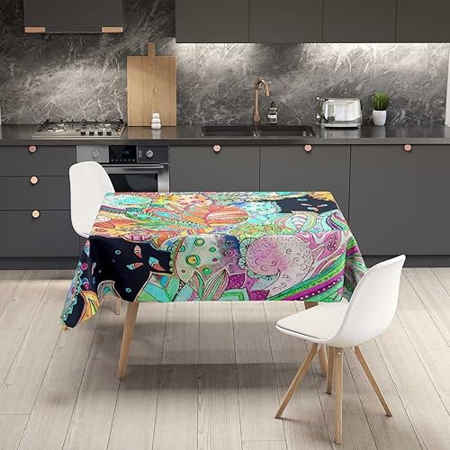 Vista 37 de Mantel Bohochic Redondo para Mesa de 4 Sillas de tela para decoración del hogar, cena, 30 x 30 pulgadas