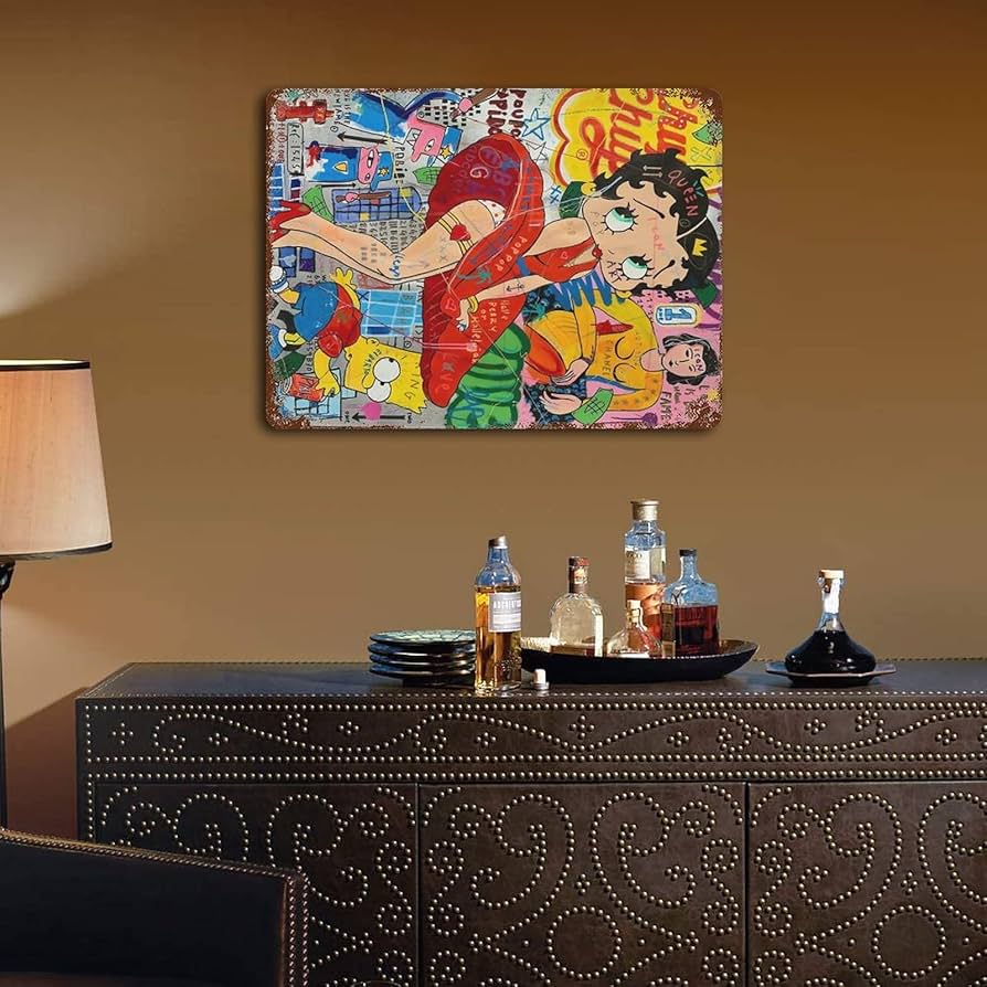 (希少)昭和レトロ壁掛け絵 Amazon.co.jp: ブリキ看板 壁掛け ベティちゃん 金属ポスター 装飾鉄絵