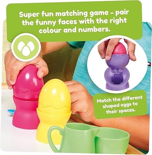 Toomies Tomy Hide and Squeak Egg Stackers Baby Toy - Stacking Egg Cups with 3 Squeak and 3 Rattle Eggs - Shape Sorter Toddler Toys - Engaging Baby Sensory Toys - Baby Toys 6 Months Plus to 36 Months