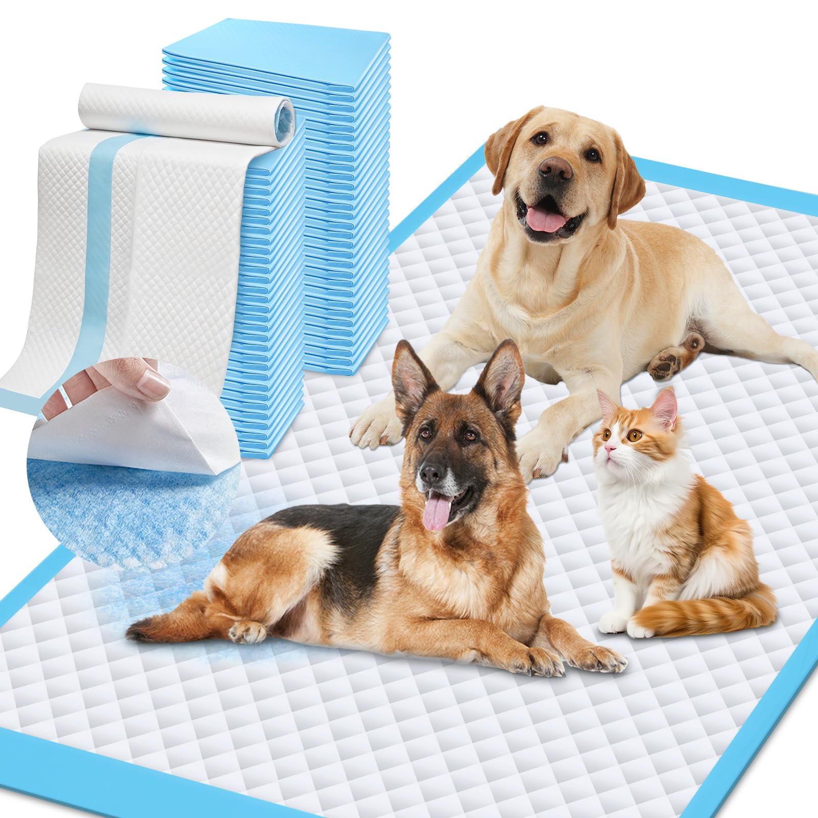 iweepet 4XL Puppy Pads 36"x51" 40 Count, Pee Pads for Large Dogs &amp; Multi-pet Families, Ultra Absorbent &amp; Quick-Dry, Disposable Pet Training Pads for Doggie, Cat , Leakproof Incontinence Underpads