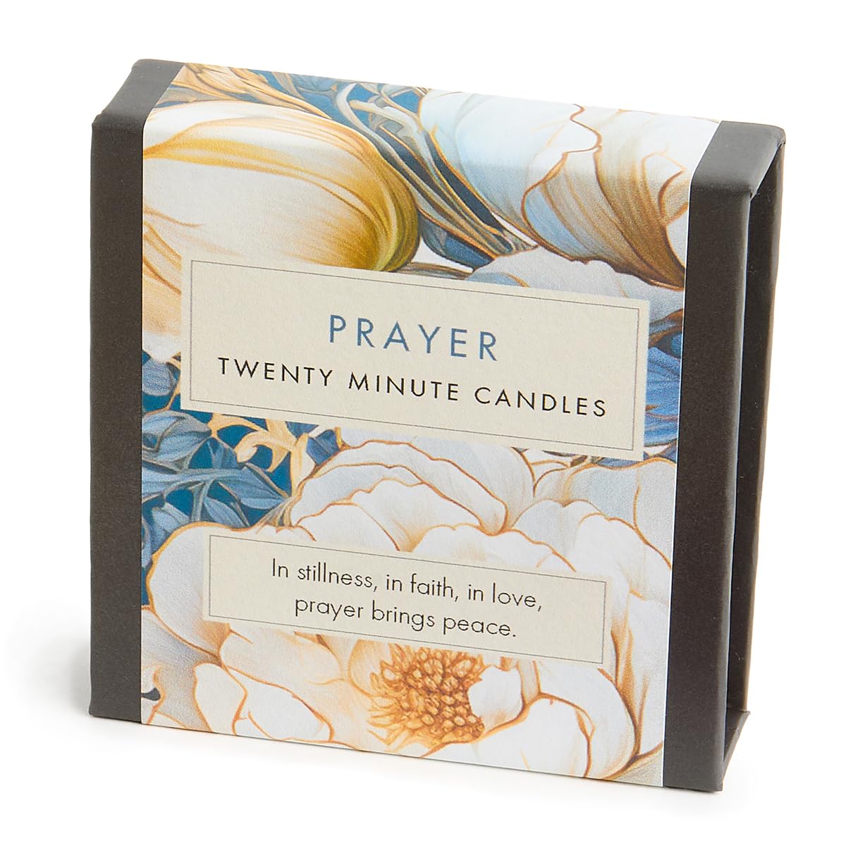 Signature Collection - Prayer (Floral) by Cotton & Grey - 12 Pure Beeswax Twenty Minute Candles with Ceramic Holder