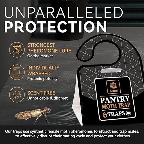 Miniatura 2 de GIDEAL Trampa para polillas de despensa con feromonas Prime para casa, cocina, armario de alimentos, paquete de 6 (polilla de grano)