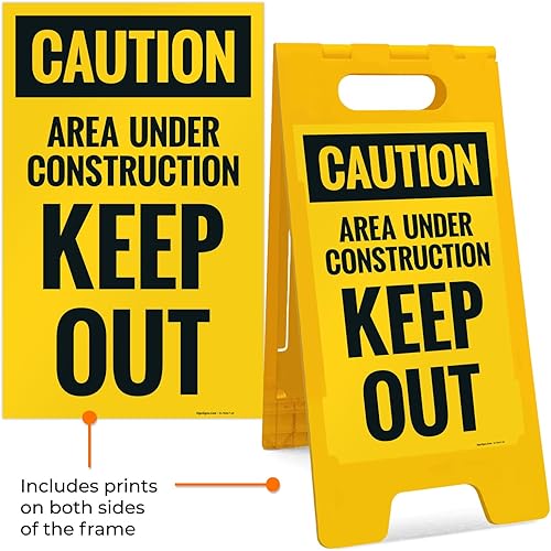 Miniatura 5 de OSHA - Kit de letrero para acera, 18 x 24 pulgadas, con un soporte de marco, fabricado en Estados Unidos