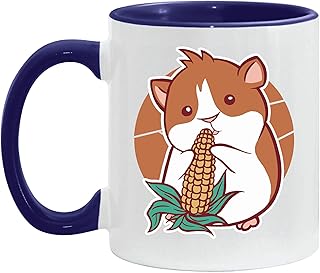 Unique Gift Idea for Guinea Pig Lovers Corn Eating Guinea Pig 11oz 15oz Inner Color Accent Mug