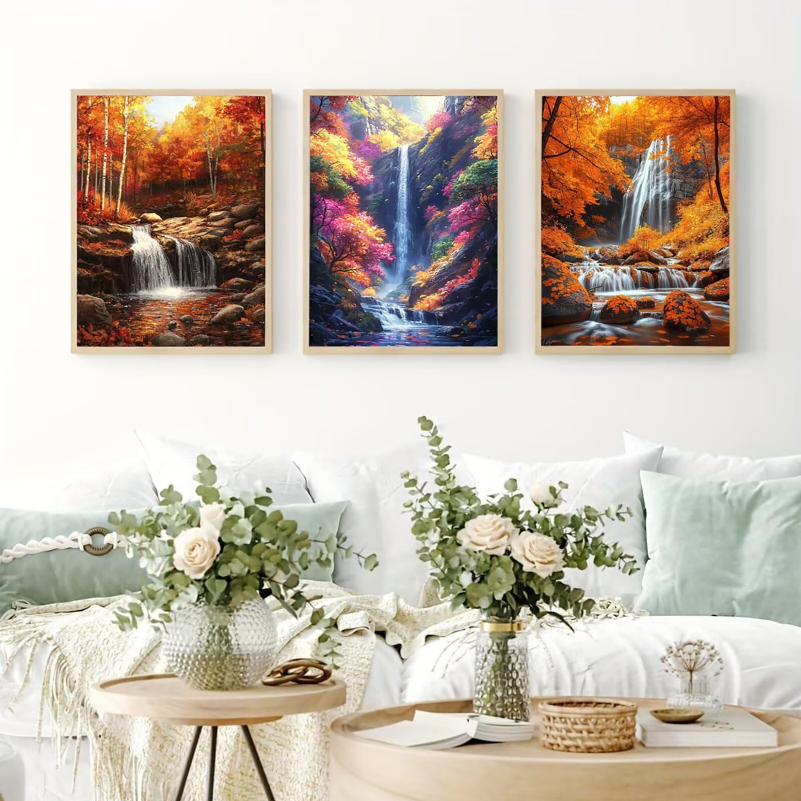 Generico Cnyaunfi 3 Pezzi Oceano Pittura Diamante Fai-Da-Te, 5D Giallo Diamond Painting Kit Completo per Hobby Creativi Adulti, Per La Decorazione Della Parete Di Casa 50x70cm YF-3571