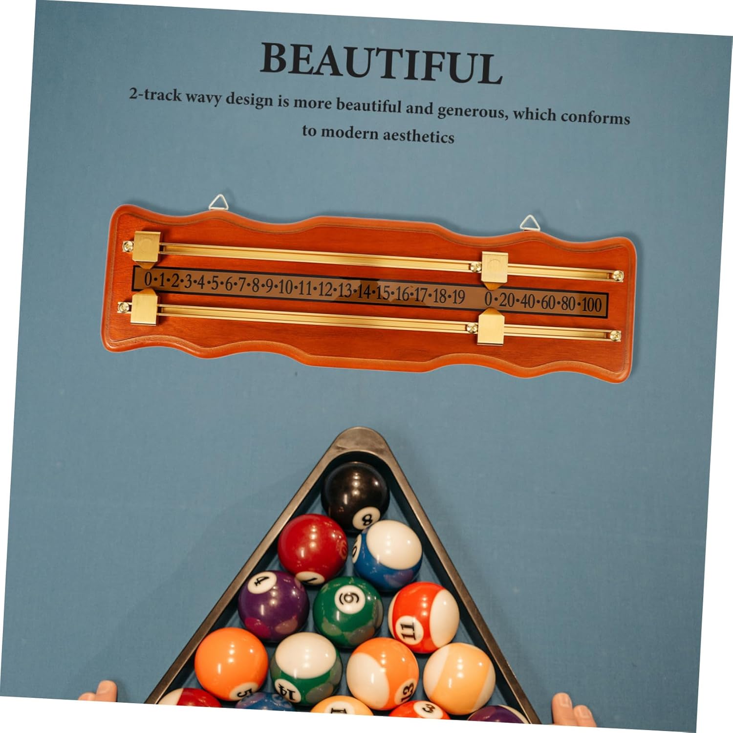 VANZACK 1set Portable Billiard Scorekeeper Compact Tabletop Scoreboard for Snooker Rail Lightweight Design for and Scratch