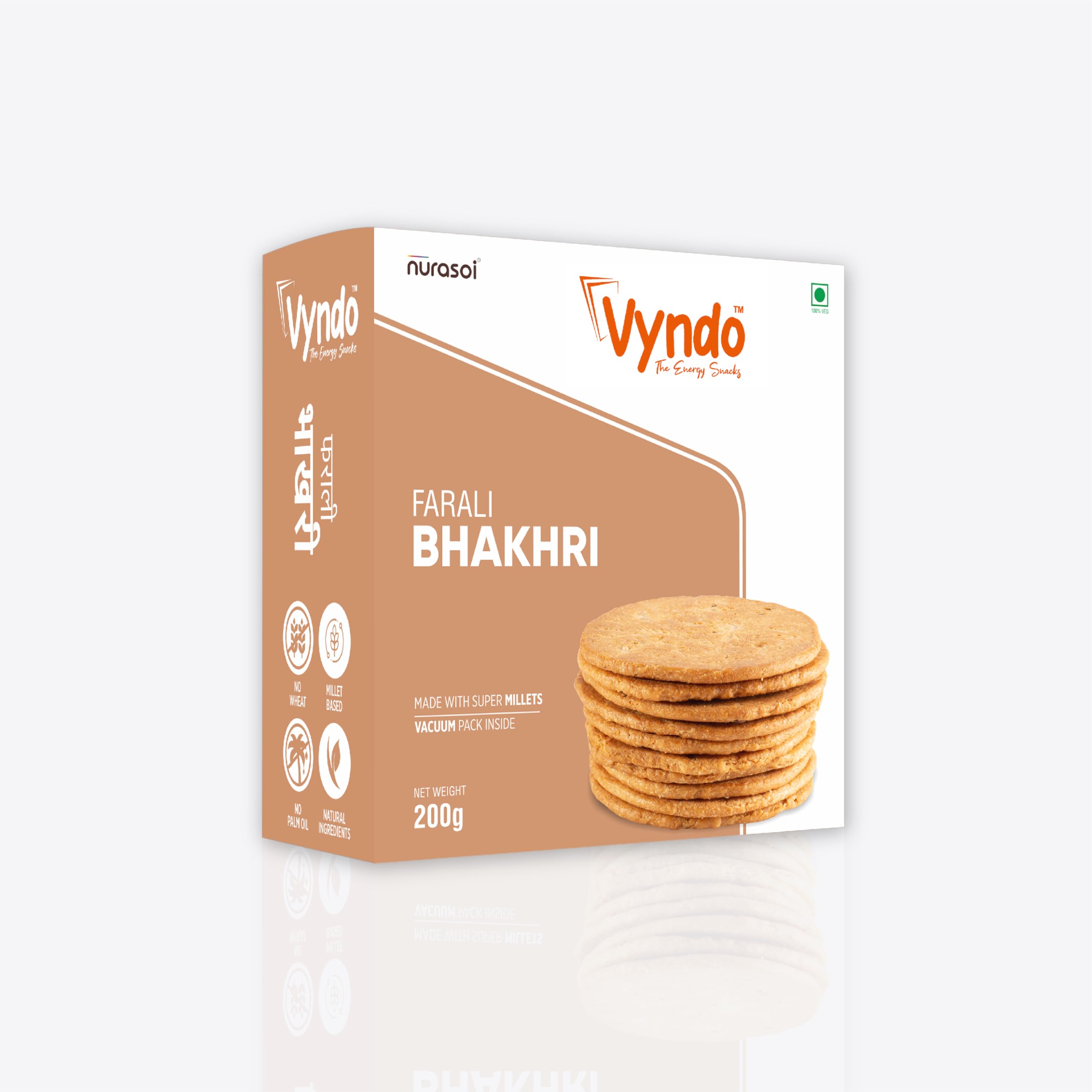 Vyndo Farali Bhakhri (180 gm), Millet Snacks, Healthy Snacks, Gluten free, No wheat, Fasting Snack, Millet (B0CNXBJ66Z) Amazon Price History, Amazon Price Tracker