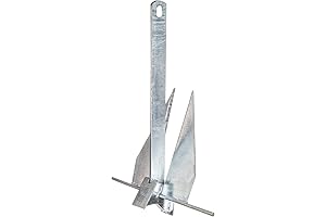 Deluxe Anchor - Hot-Dipped Galvanized Steel for Pontoon Anchors Best for 24' Boat