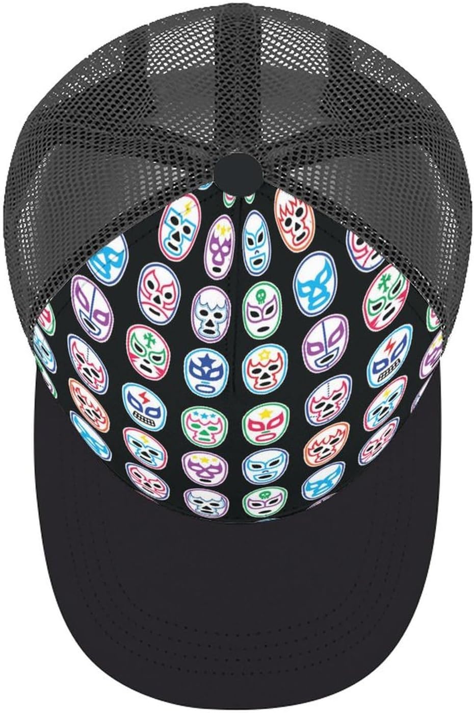 Lucha Libre Mexican Wrestling Masks Unisex Trucker Cap Mesh Back Baseball Caps Summer Visor Hat for Women Men