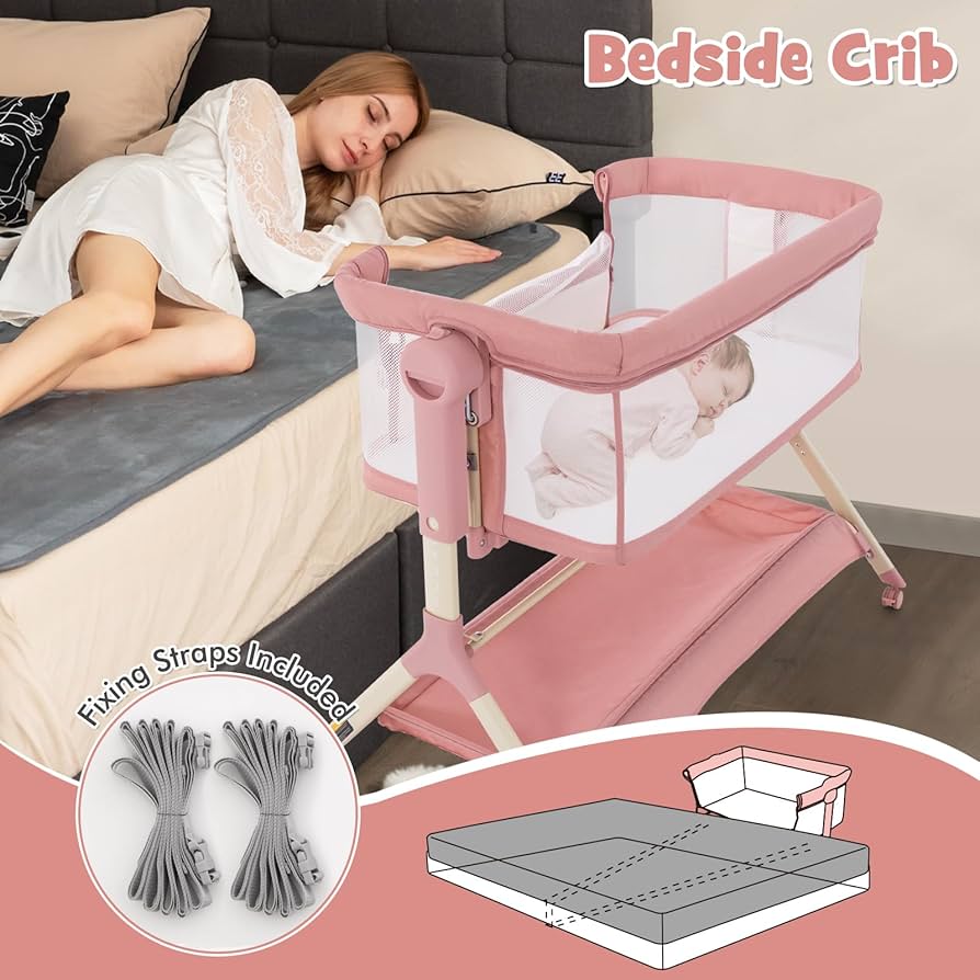 Amazon.com: HONEY JOY Baby Bassinet with Net, 3 in 1 Rocking
