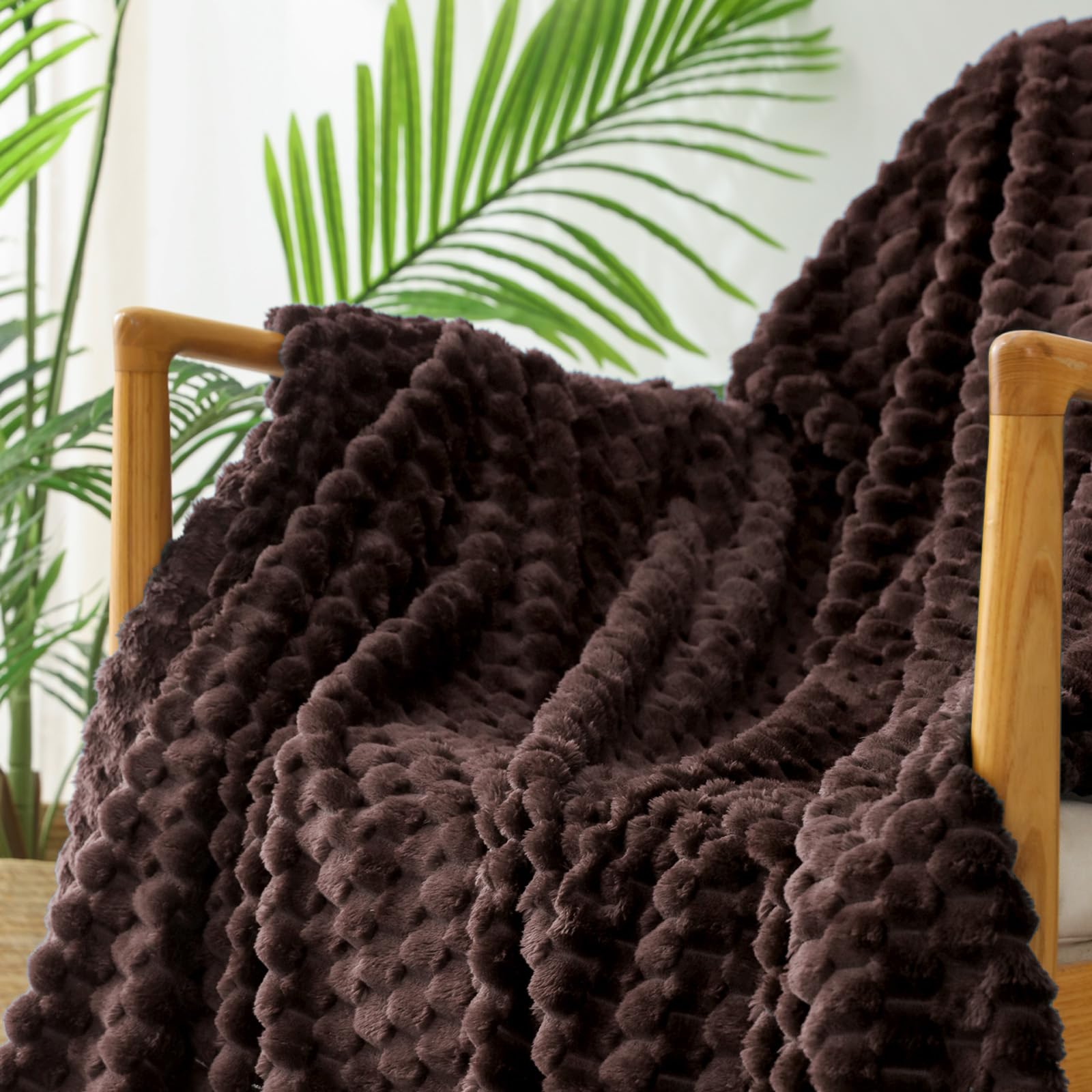 Exclusivo Mezcla Koc polarowy flanelowy w rozmiarze queen, 230 x 230 cm, stylowy żakardowy, aksamitny pluszowy koc na łóżko, przytulny, ciepły, lekki i dekoracyjny koc do kawy