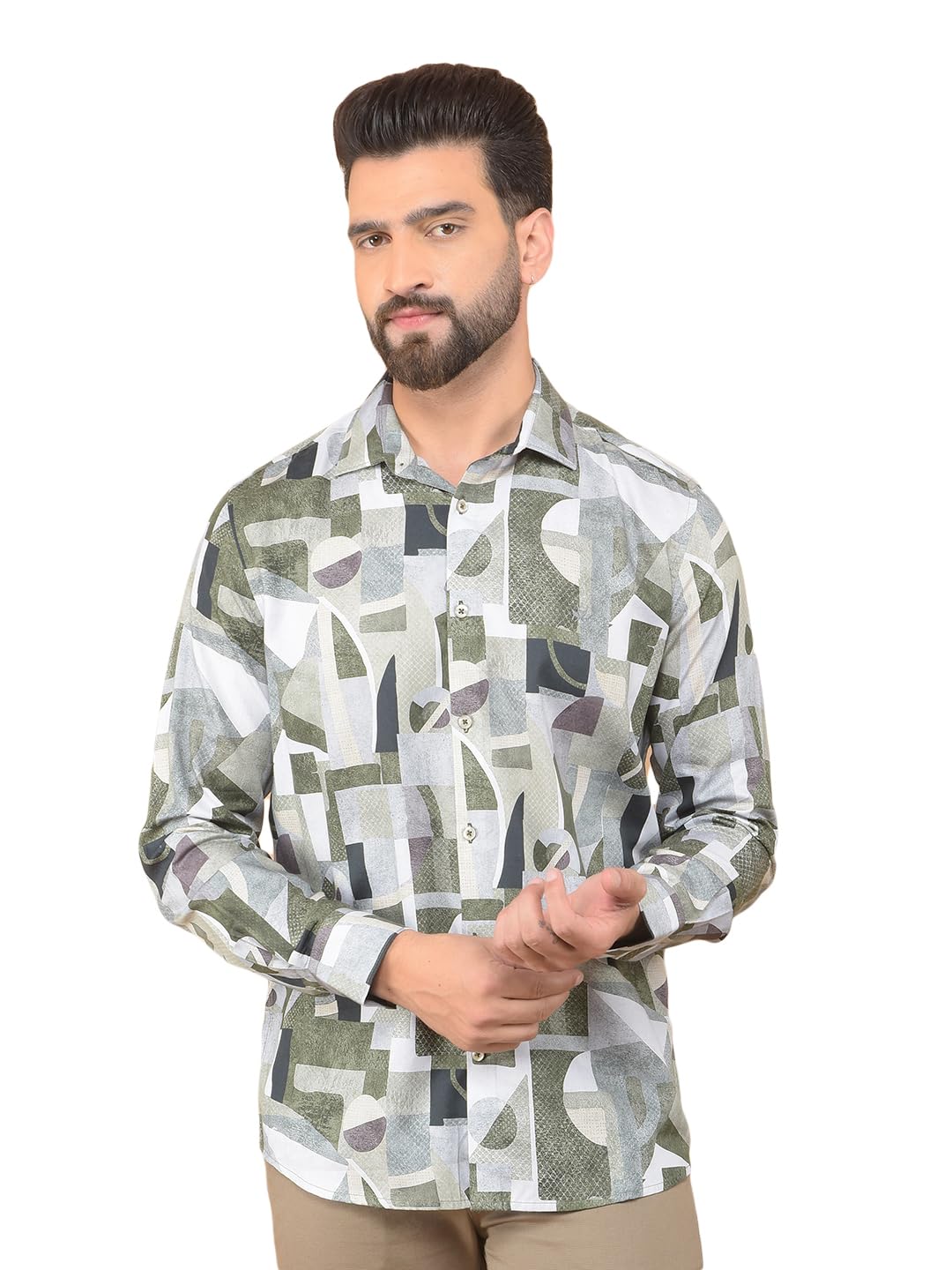 Crimsoune Club Men's Olive Printed Shirt-picture-35