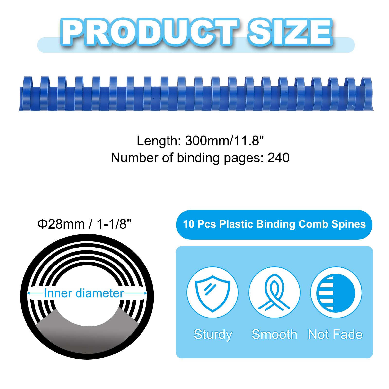 PATIKIL 28mm (1-1/8") Plastic Binding Combs - Image 2