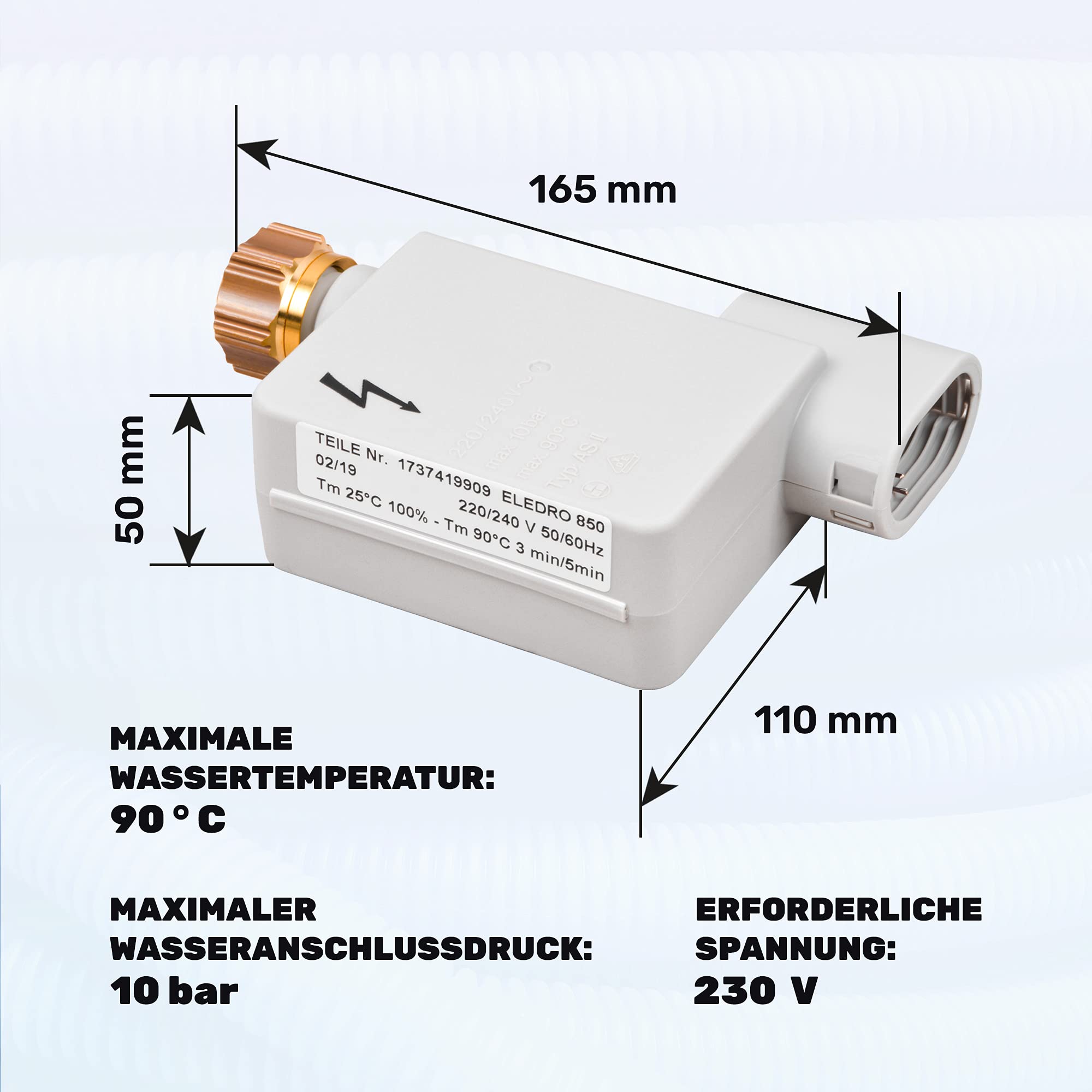 VIOKS Zawór magnetyczny do zmywarki zamiennik do zaworu wodnego Bosch 00091058