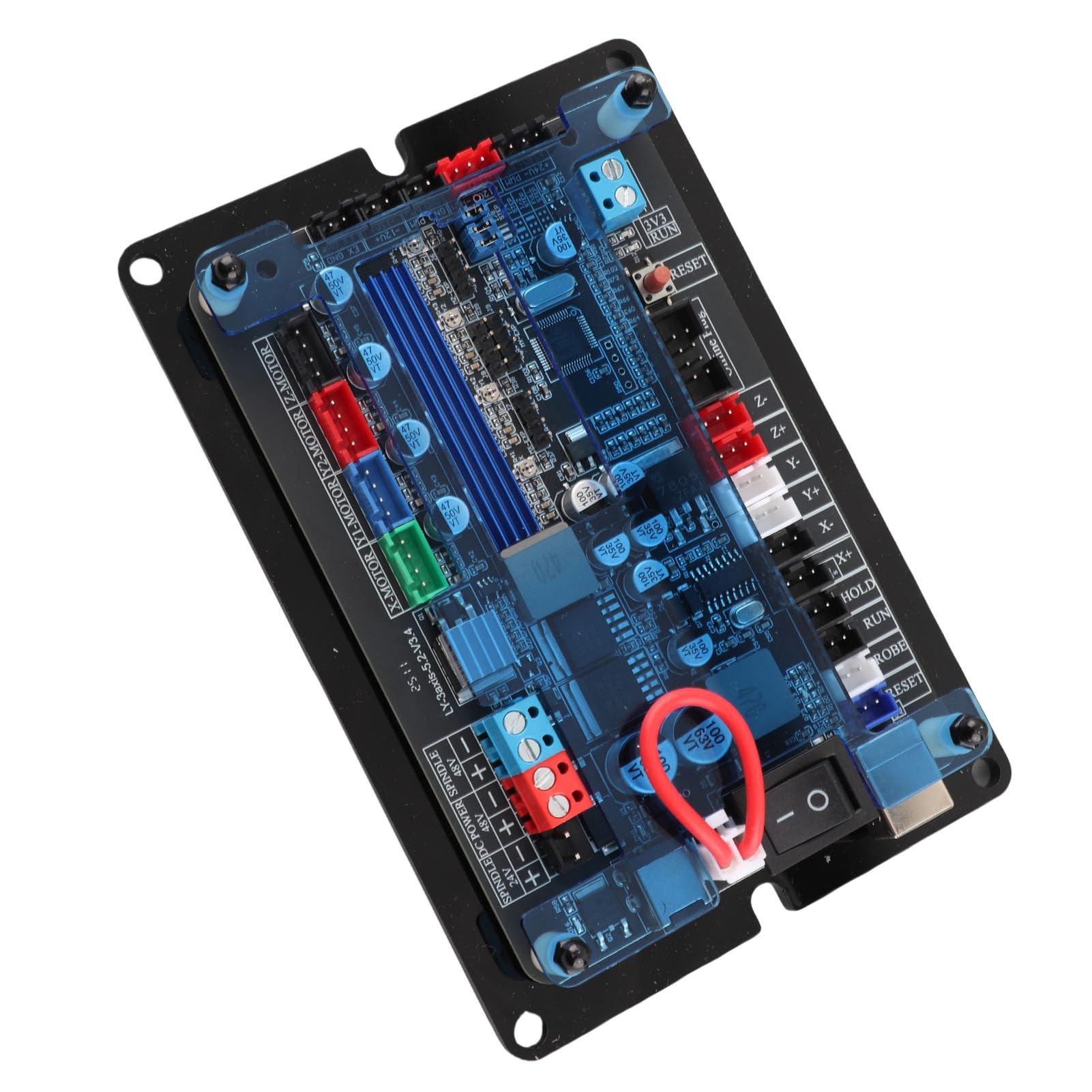 32 Bit GRBL Controller Board with Y Axes Drive, DC12-48V, Aluminum Alloy, 3 Axes Stepper Motor Control, Offline Support for Woodworking Engraving Machines