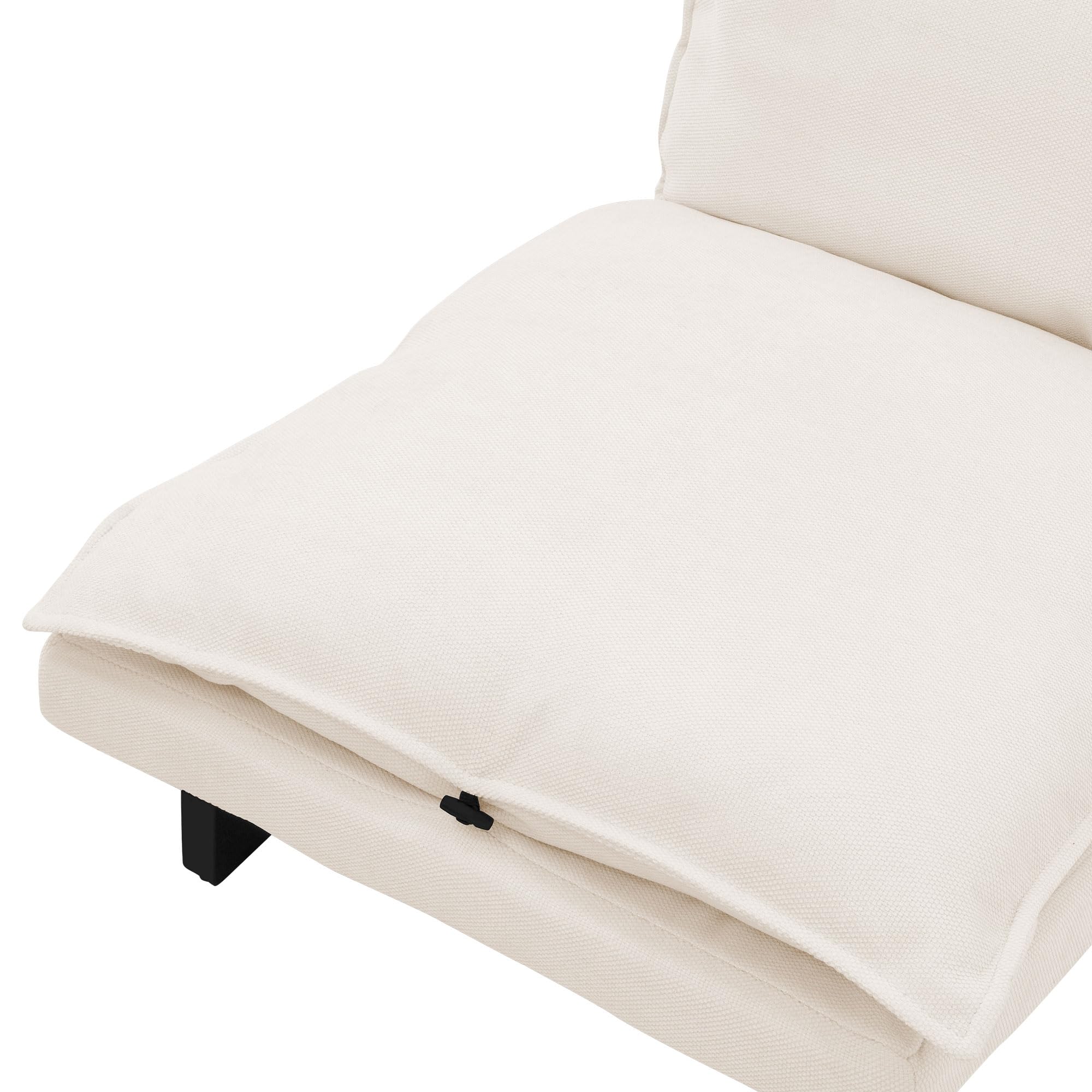 ML-Design Silla de Suelo Beige, Sofá Reclinable para Salón, Asiento Ergonómico con Respaldo Ajustable Cojín Tapizado con Funda de Lino Estructura de Acero Robusta Tumbona para Relajación o Meditación