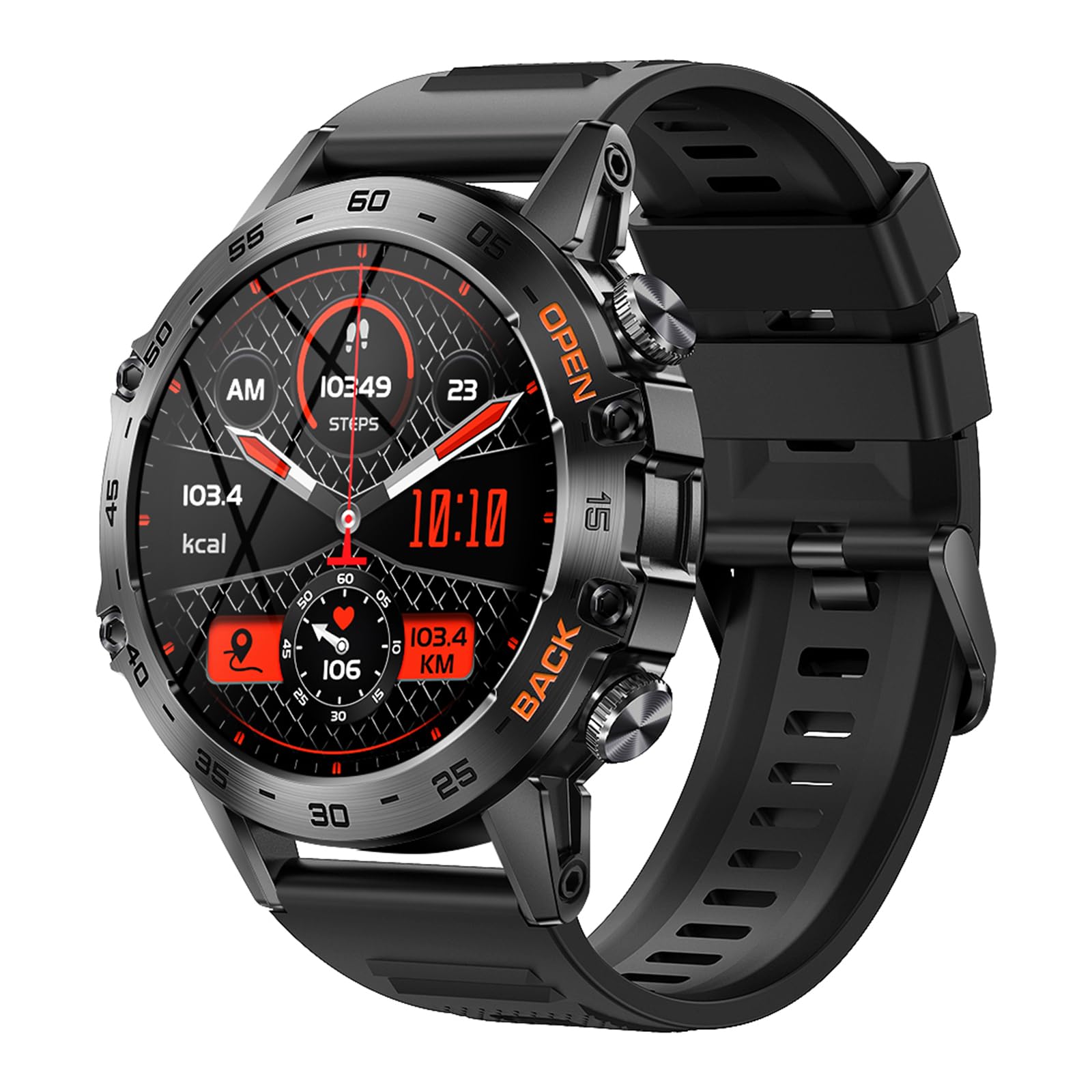 smart watches for men bluetooth call (answer/make call) for iphone and android phones compatible with heart rate, blood oxygen and sleep monitor - 1.39" ip68waterproof sports watch