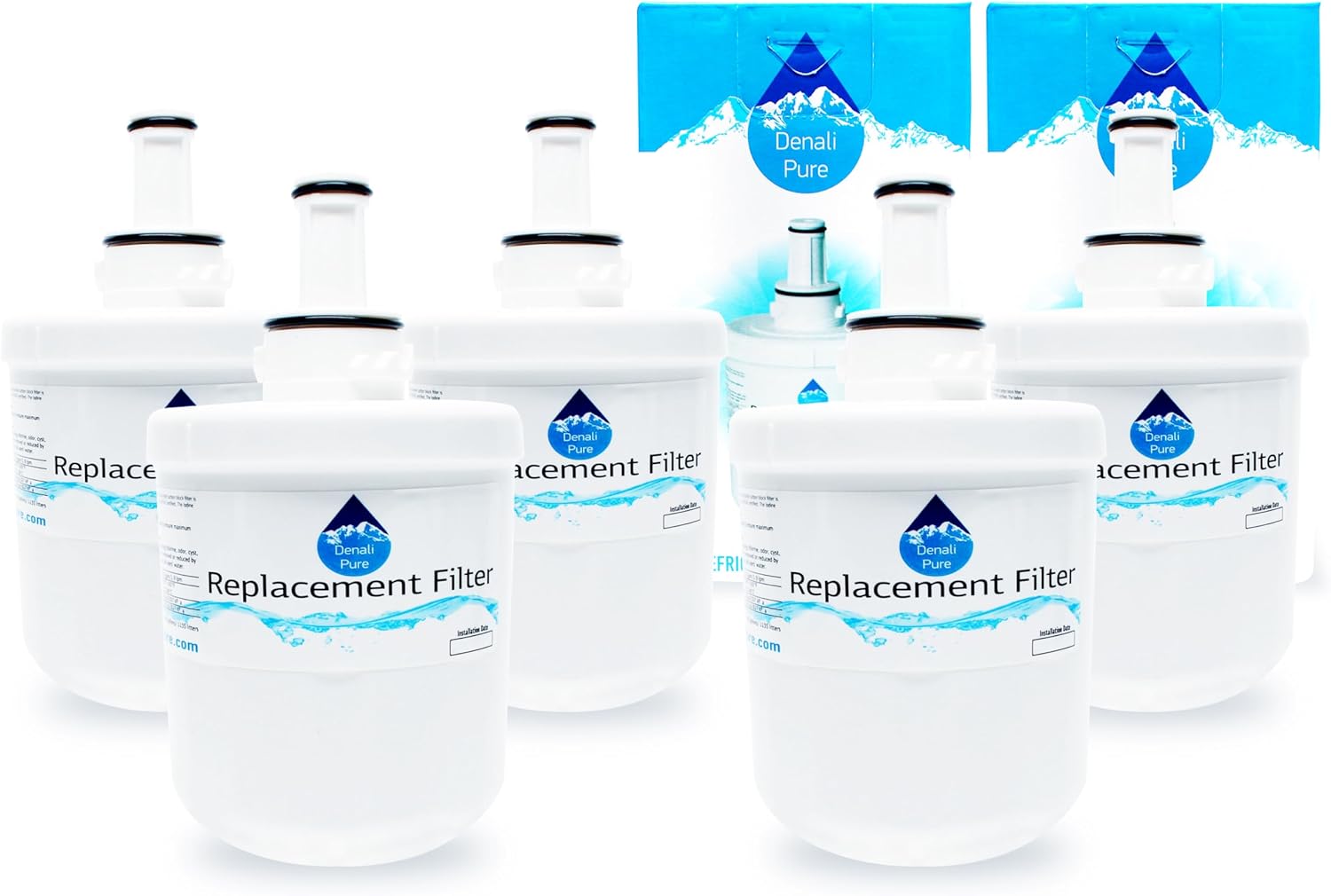 5-Pack Replacement for Samsung RFG237ACRS Refrigerator Water Filter - Compatible with Samsung DA29-00003G, Samsung DA29-00003B, Samsung DA29-00003A Fridge Water Filter Cartridge