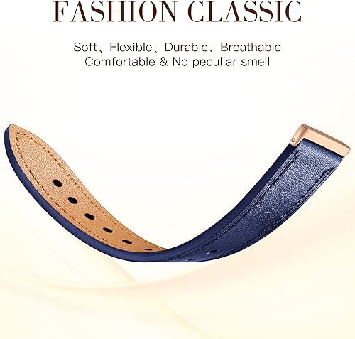 Vista 39 de Maledan Compatible con Fitbit Sense/Fitbit Versa 3 bandas para mujeres y hombres, correa de repuesto de cuero genuino de grano superior suave