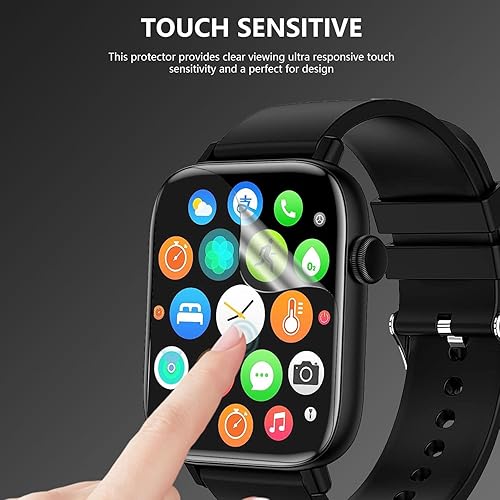 Miniatura 3 de Msvueioe Paquete de 8 protectores de pantalla para reloj inteligente de 1.9 pulgadas, película protectora de TPU suave para PJYUBVOR, LOJUSIMEH,