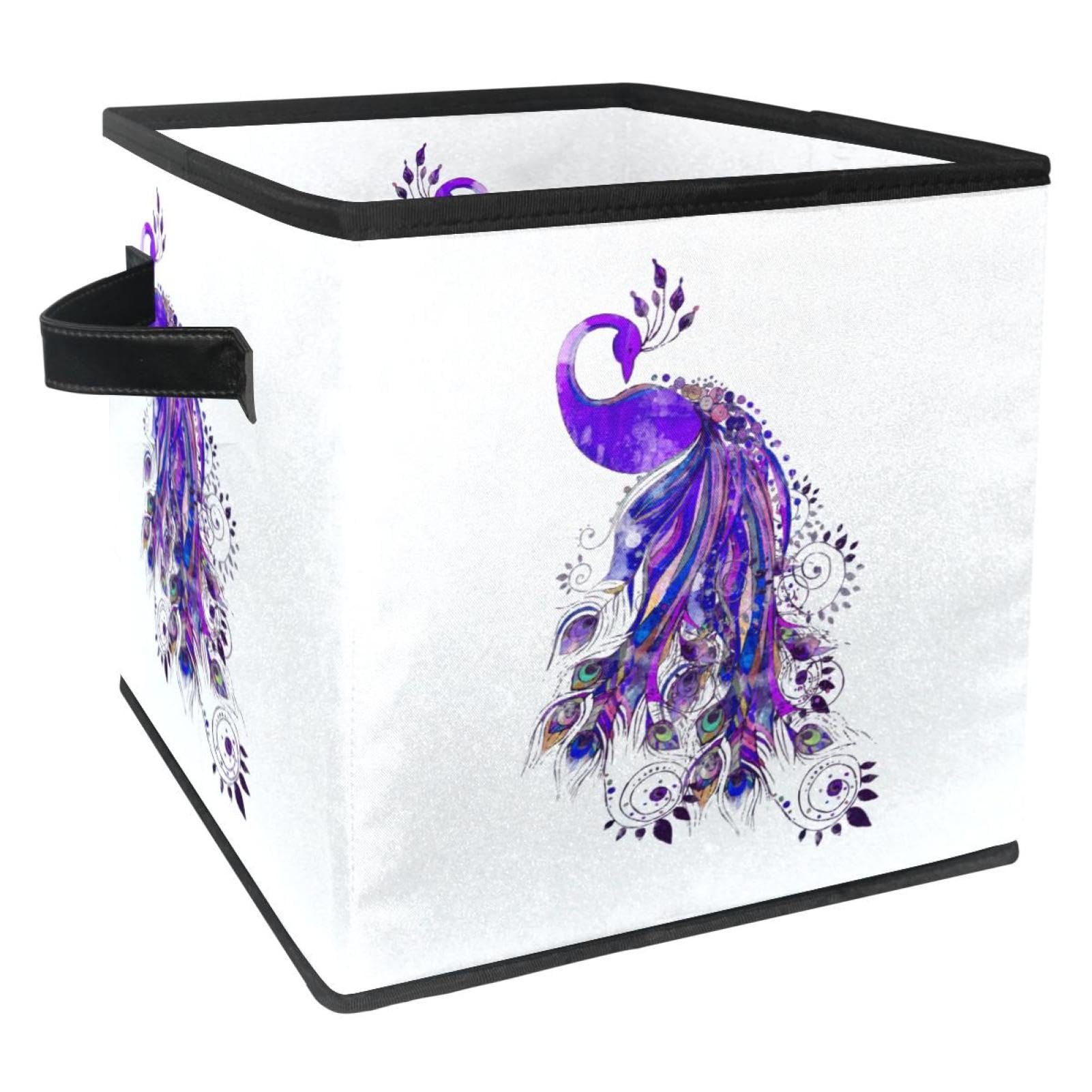 Organiseur de placard pour vêtements et chambre d'enfant motif aquarelle rose paon