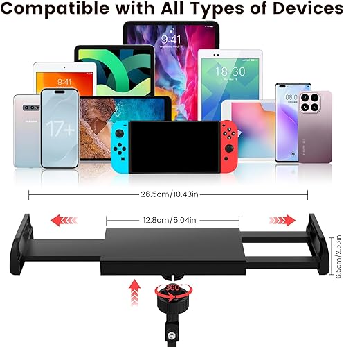 Miniatura 7 de Soporte ajustable para tableta, soporte plegable para Kindle con rotación de 360 grados, soporte de monitor portátil de acero de aleación de carbono