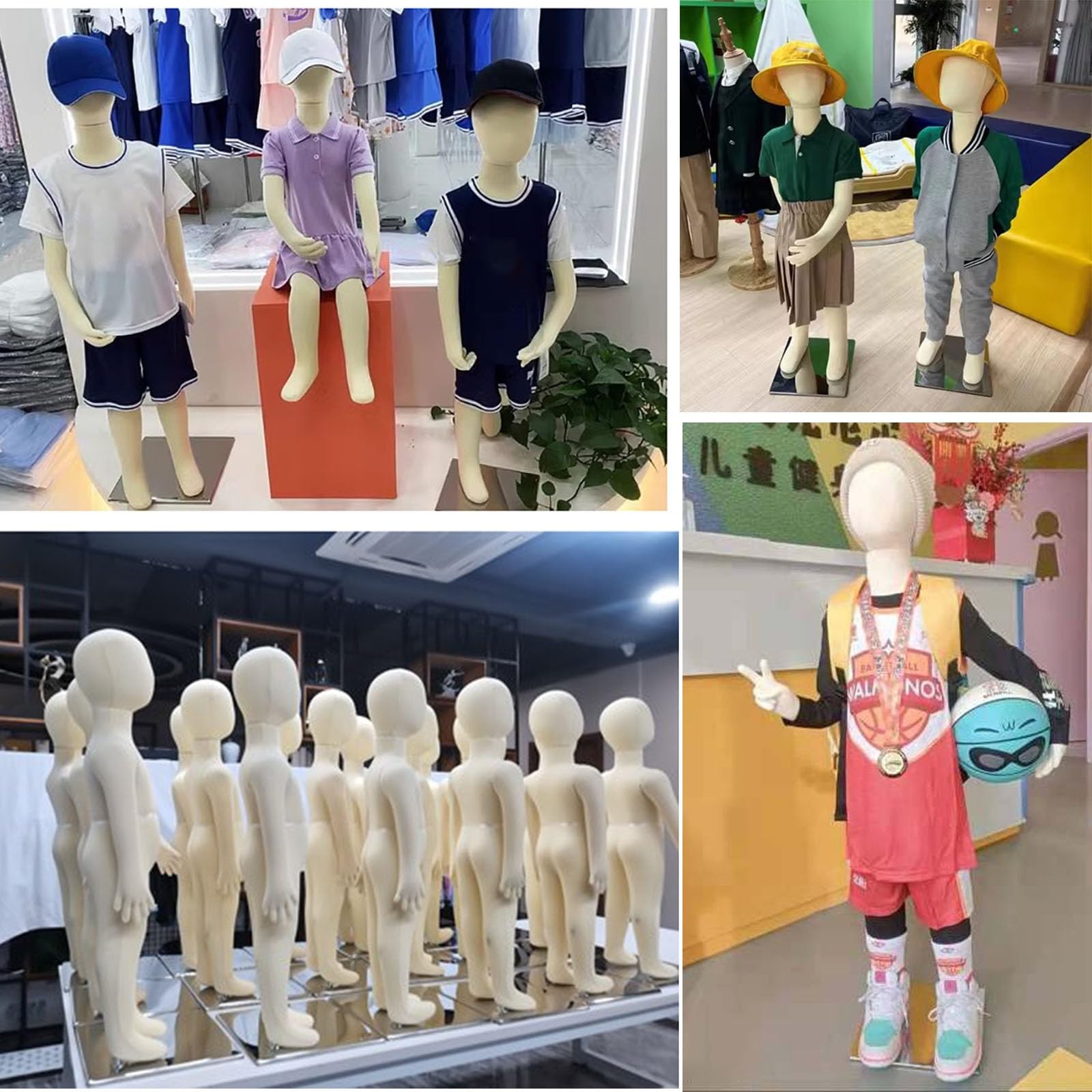 Manichino da Sarto A Figura Intera per Bambini, con Base in Metallo E Arti Pieghevoli, per Sartoria, per Vetrine di Negozi al Dettaglio/Espositore per Abbigliamento per La Casa, 14 Anni