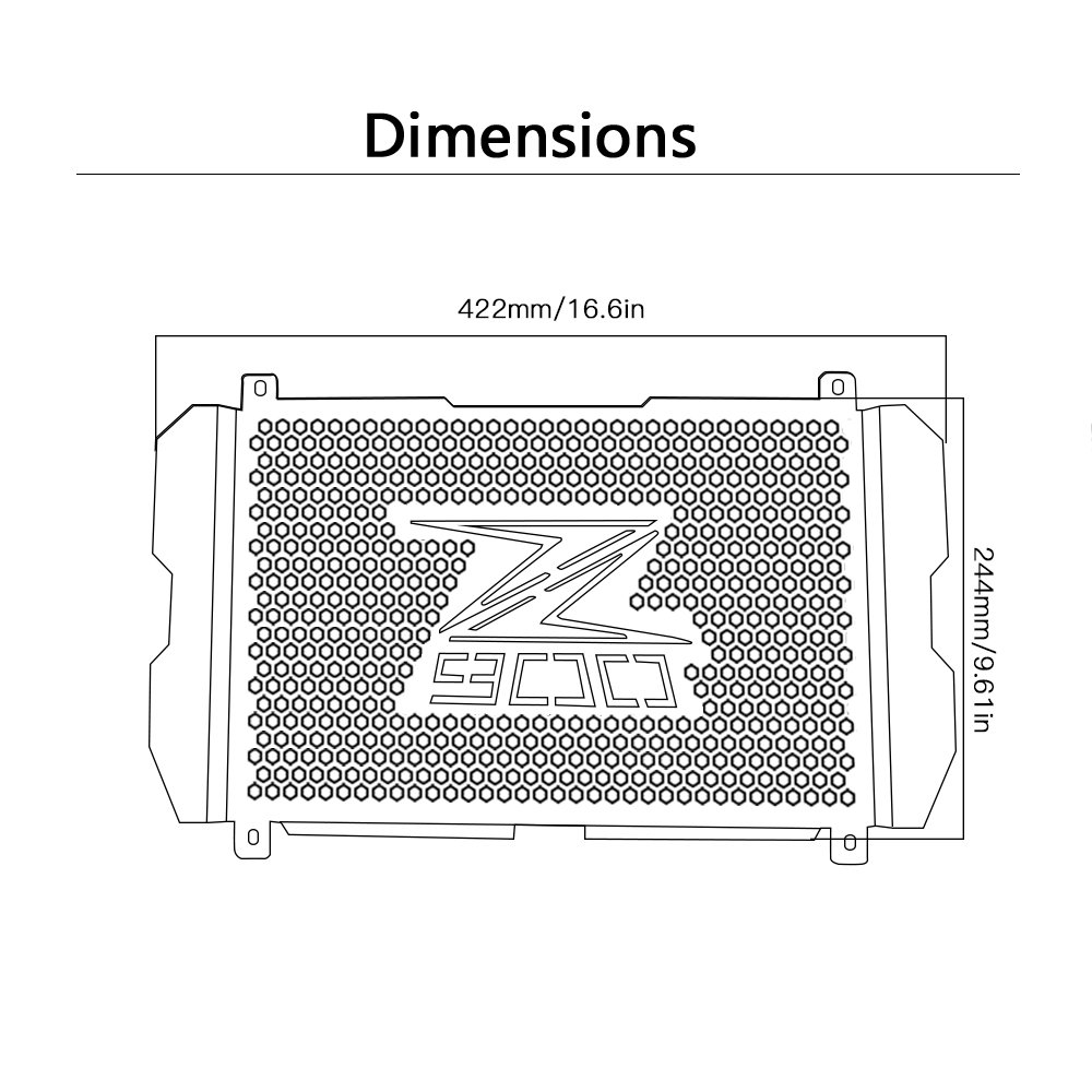 Z900 Motorcycle Radiator Grille Guard Protective Cover for Kawasaki Z900 Z 900 2017 2018 2019 2020 2021 2022 2023(Black)