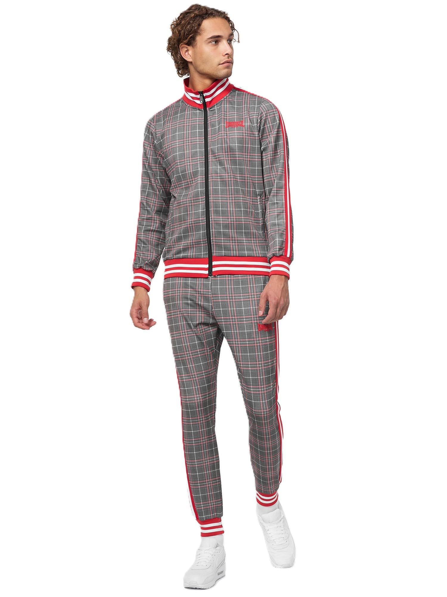 Lonsdale Men's GLATRIGILL Track suit, blanco, Black, rojo,