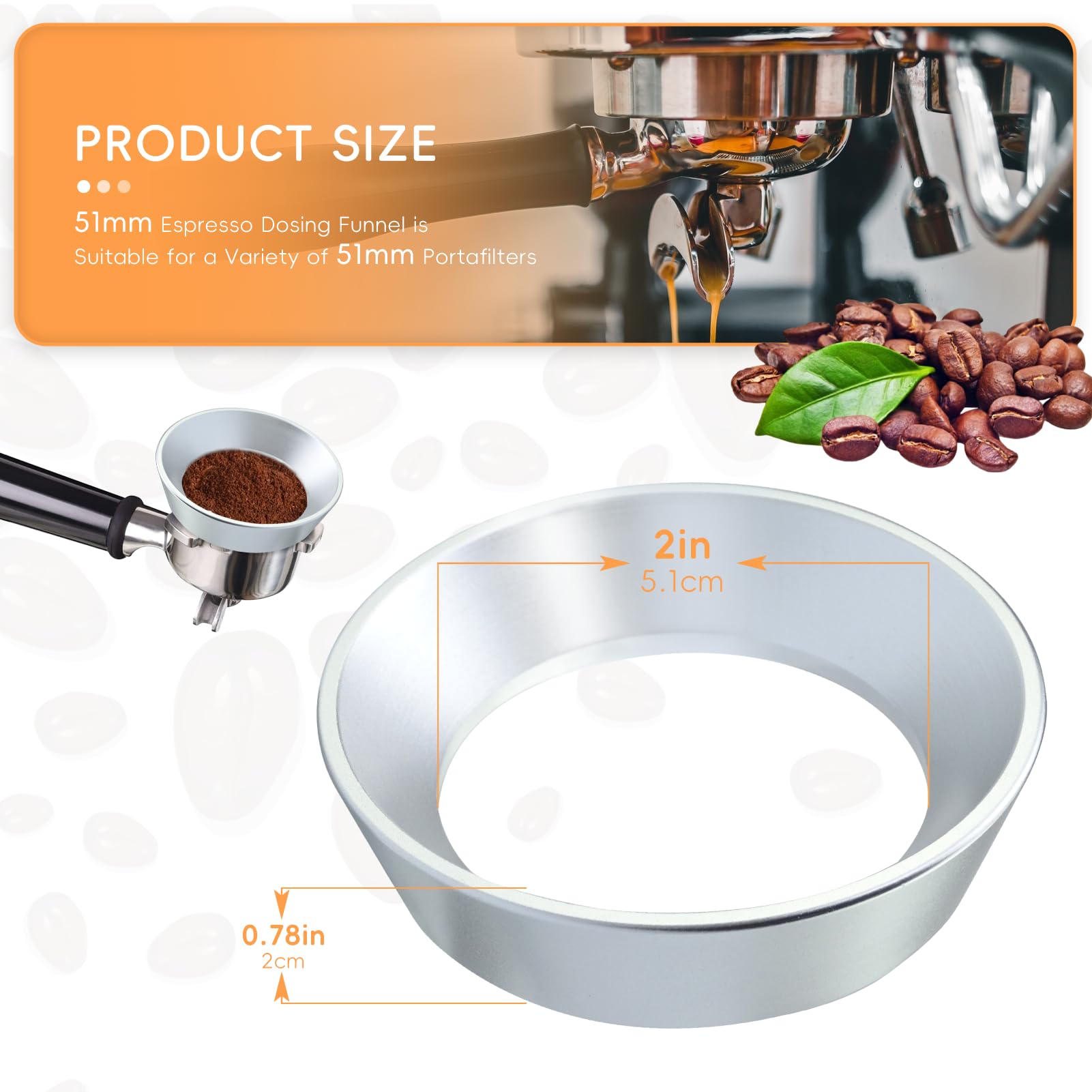 Entonnoir De Dosage Caf?? Magn??tique Pour Portafilter 51MM