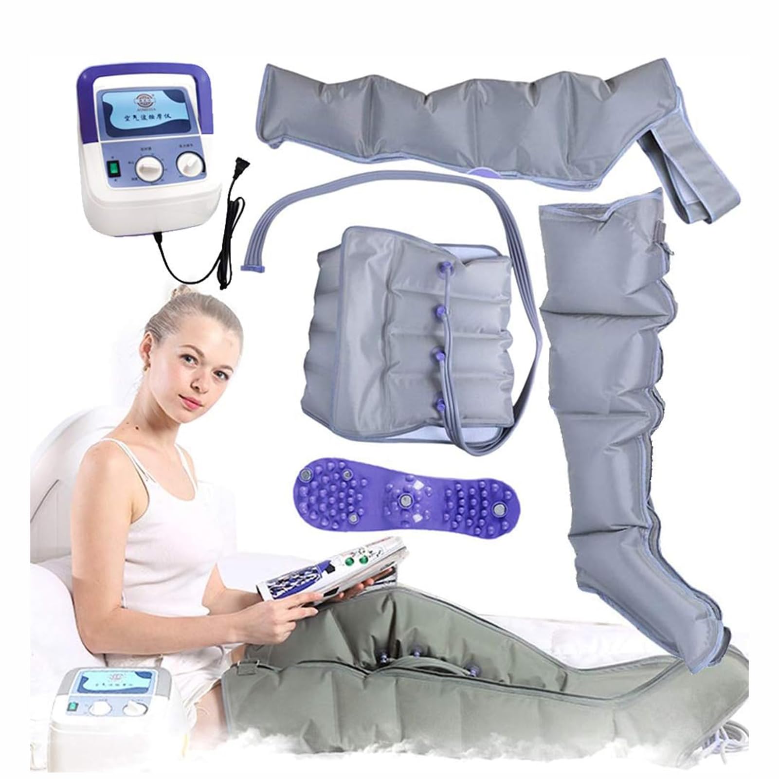 Massaggiatori elettrici per Piedi, Onde di Pressione per Le Gambe, Compressione dell'Aria, 2 Gambe + 2 Braccia + 1 Vita