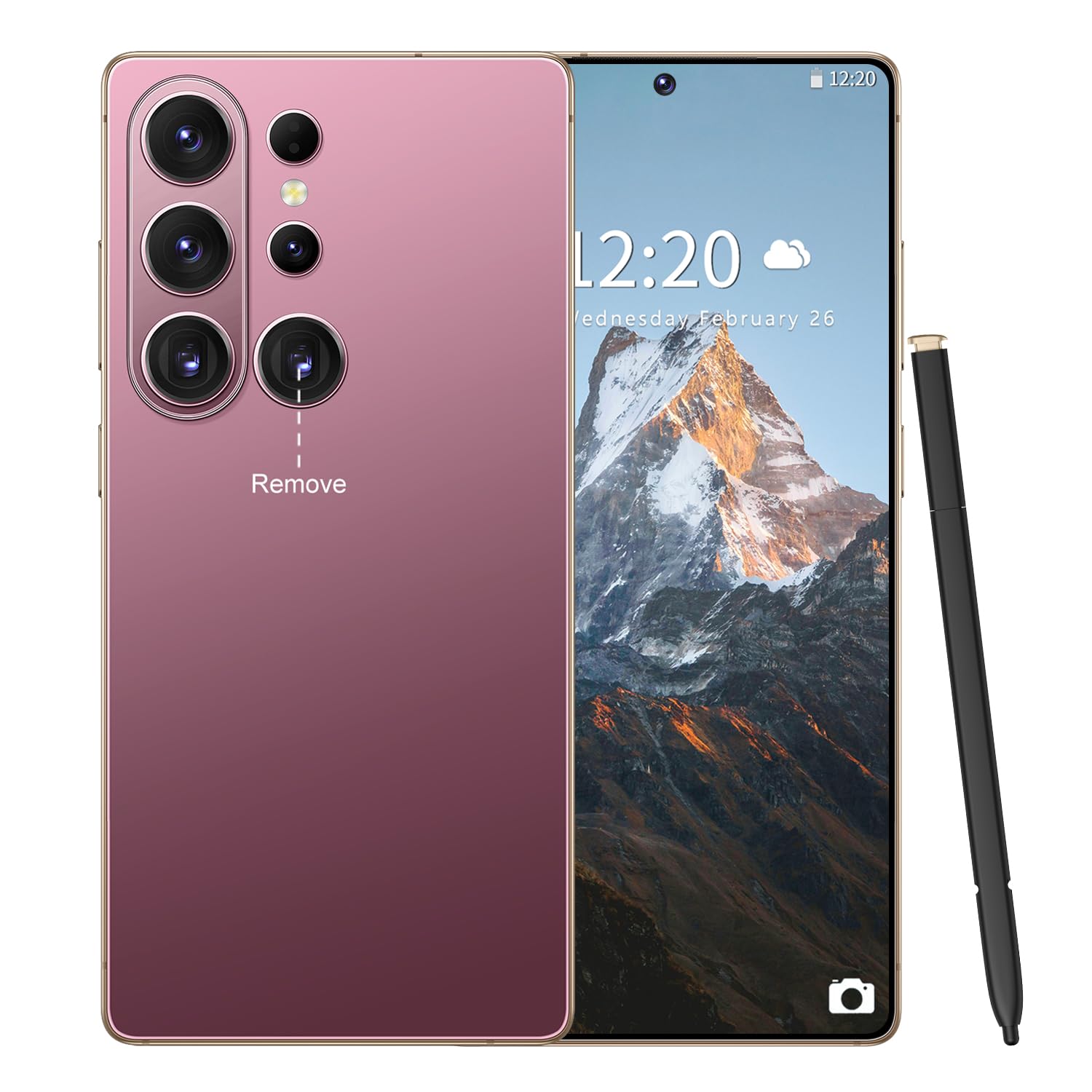 26 Ultra Unlocked Phone 16+1TB,Built in Pen The Phone,Battery 7000mAh 7.0" HD Screen,Android 15 Smartphone,Face ID/5G/Fingerprint Lock/Dual SIM/GPS (Rose Gold)