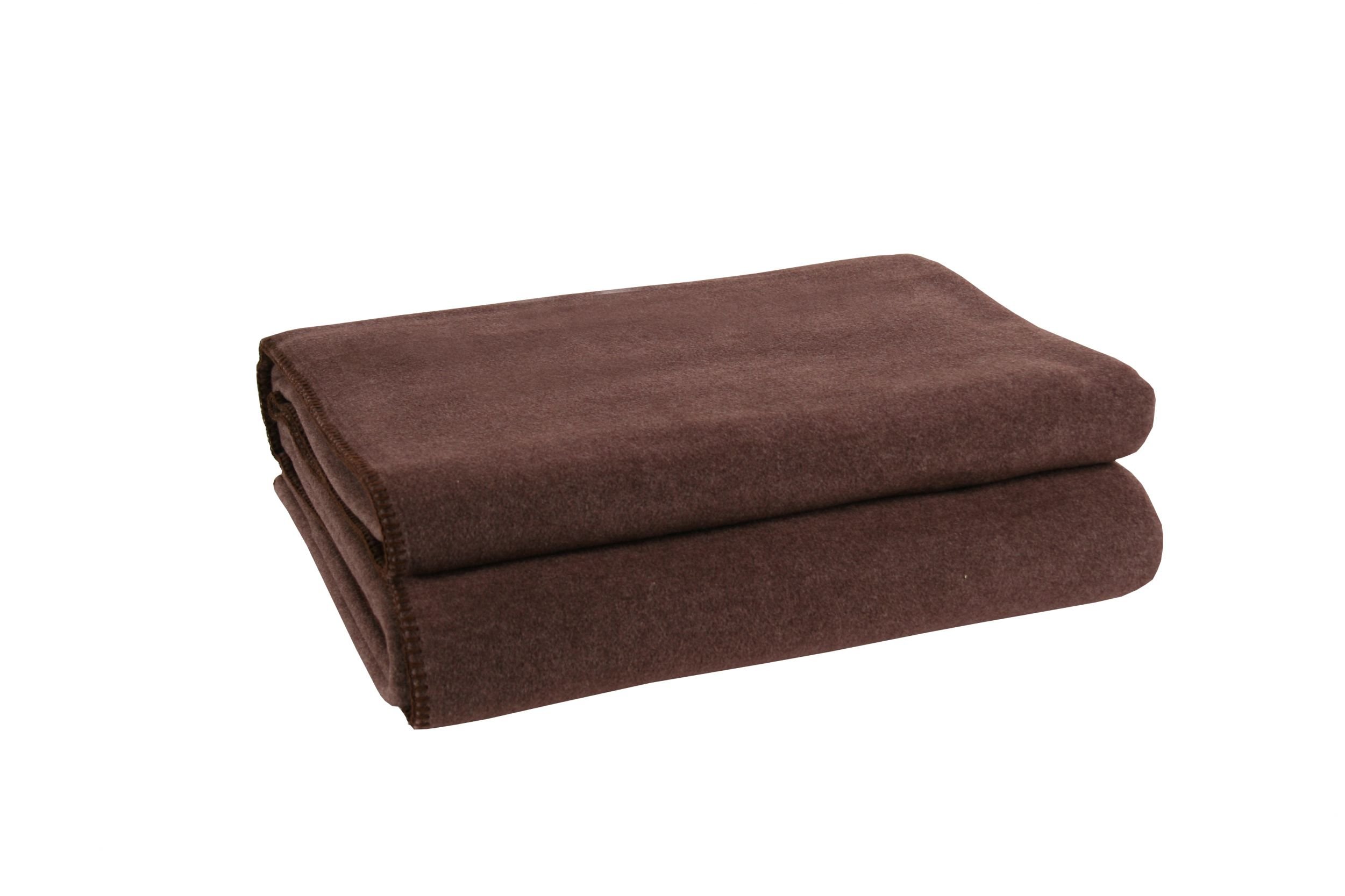 Couverture douce en polaire marron foncé au salon avec le plaid Zoeppritz 160x200