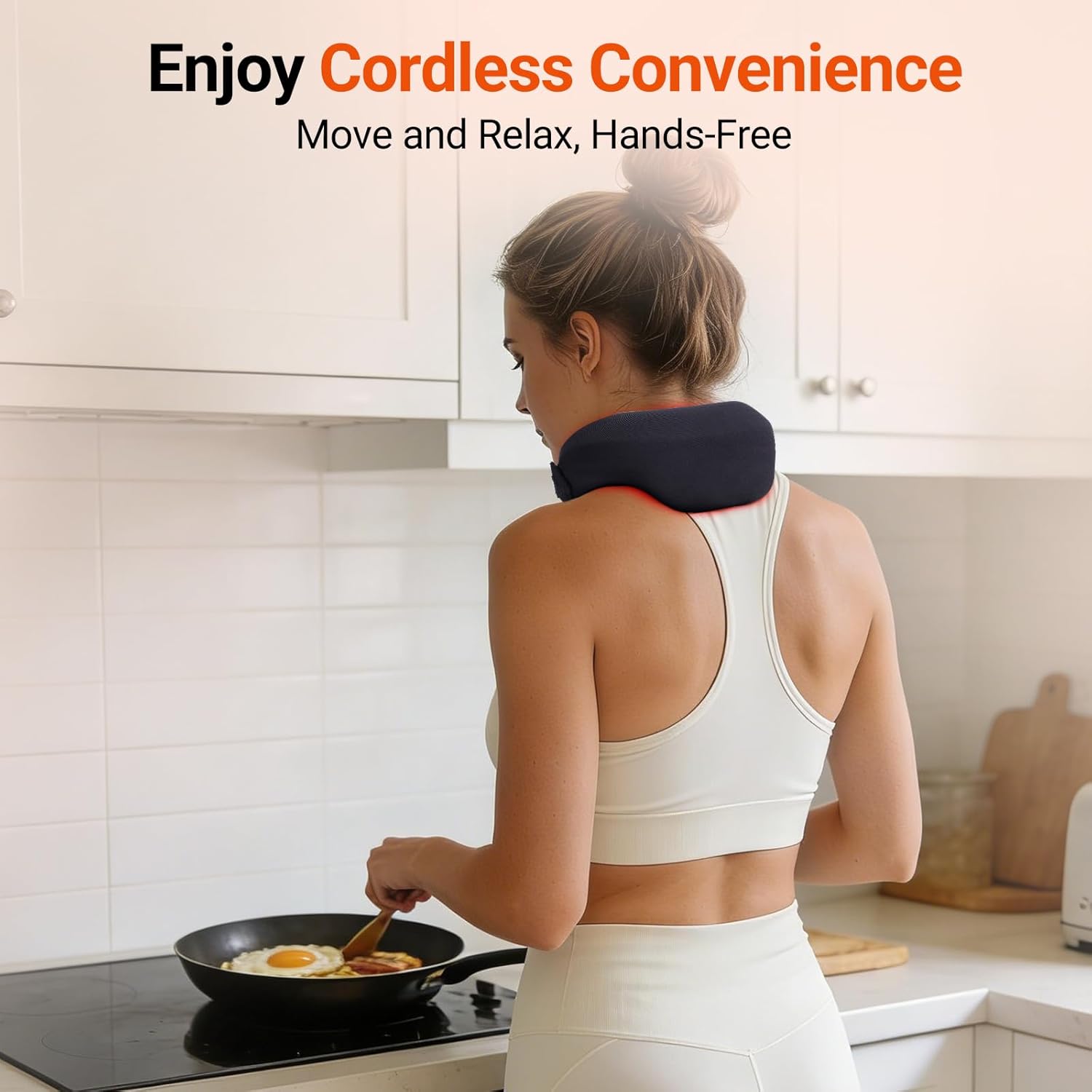 Comfytemp Cordless Red Light Therapy for Neck, FSA Eligible HSA Near Infrared Light Therapy Neck Wrap, Portable Light Wrap for Travel Home Office Use, Valentines Day Gifts for Her, 5W, 660nm & 850nm - Image 3