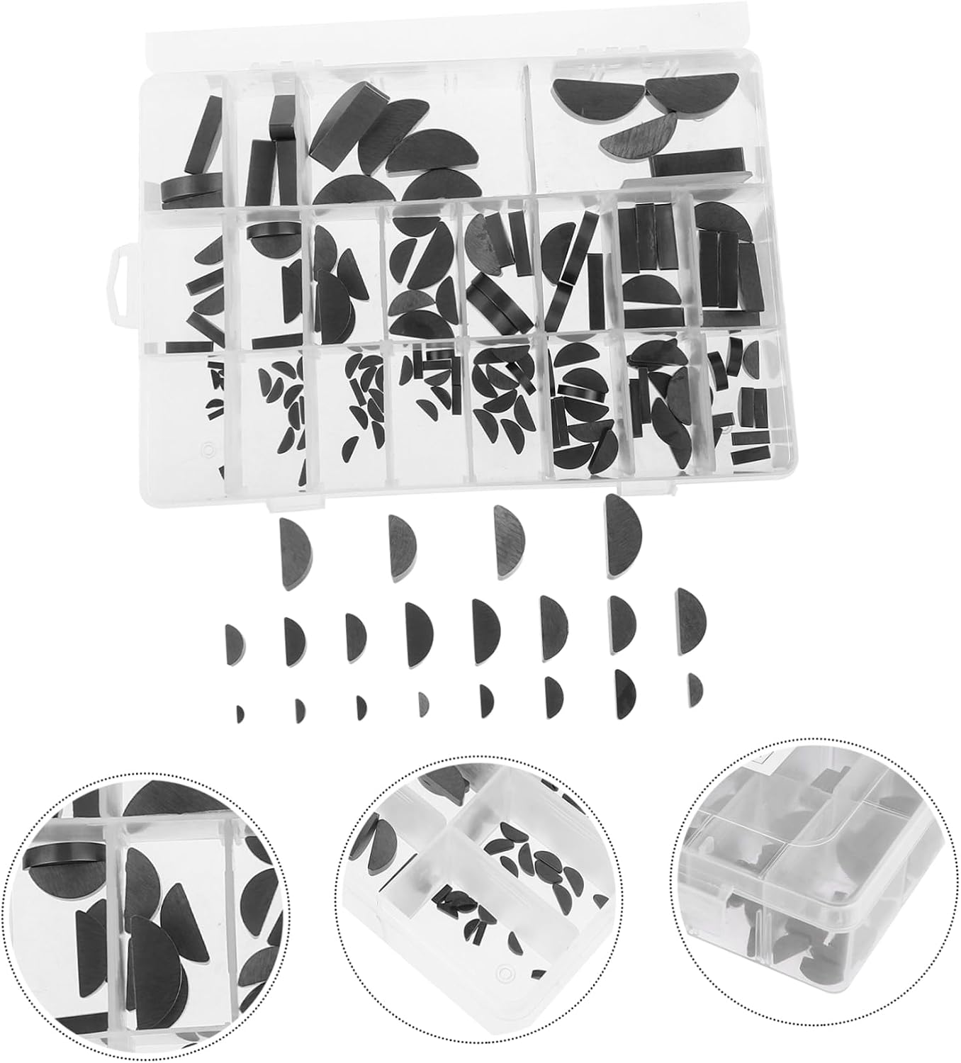 Zerodeko Woodruff Key Assortment Carbon Steel Half- Kit for Machinery and Automotive Use Precision Crafted Design Versatile Keyway
