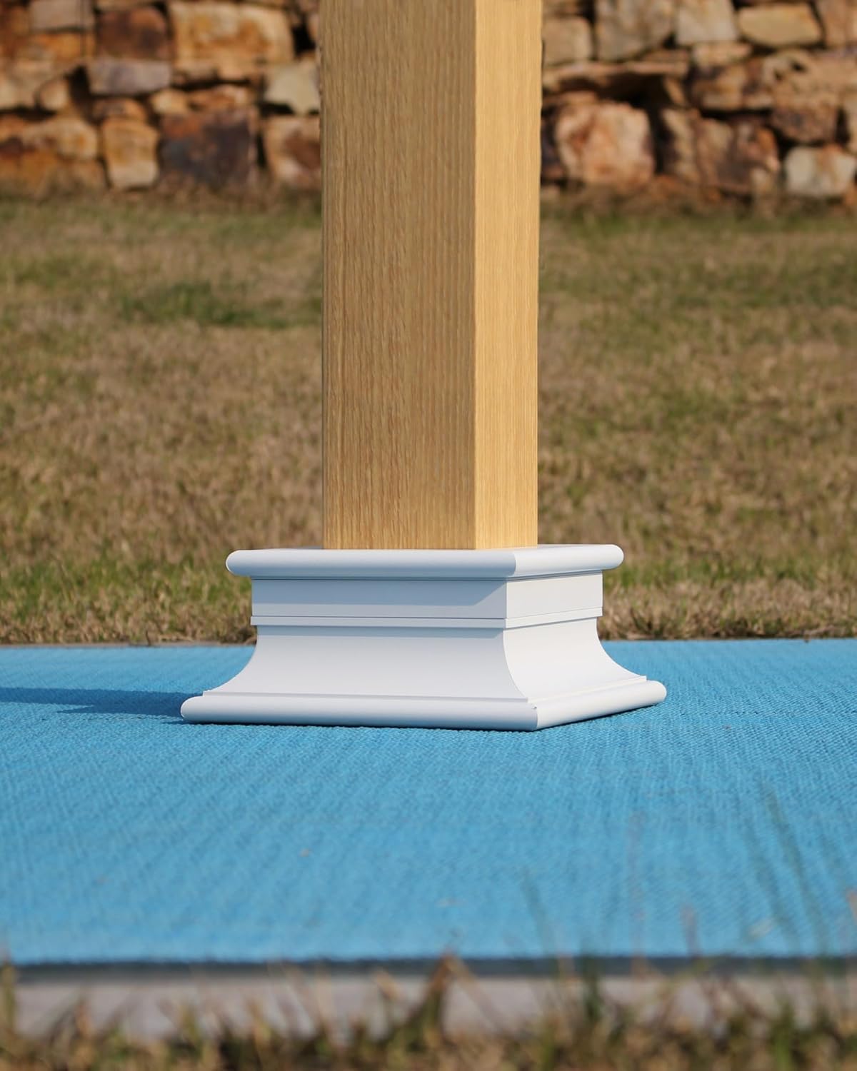 2-Pack Aluminum 4x4 Post Base Cover - Large Post Protector Skirt for Deck, Porch, Mailbox, Patio, Fence and Railing | Weather-Resistant Widen & Tall Column Cap (Mineral White)