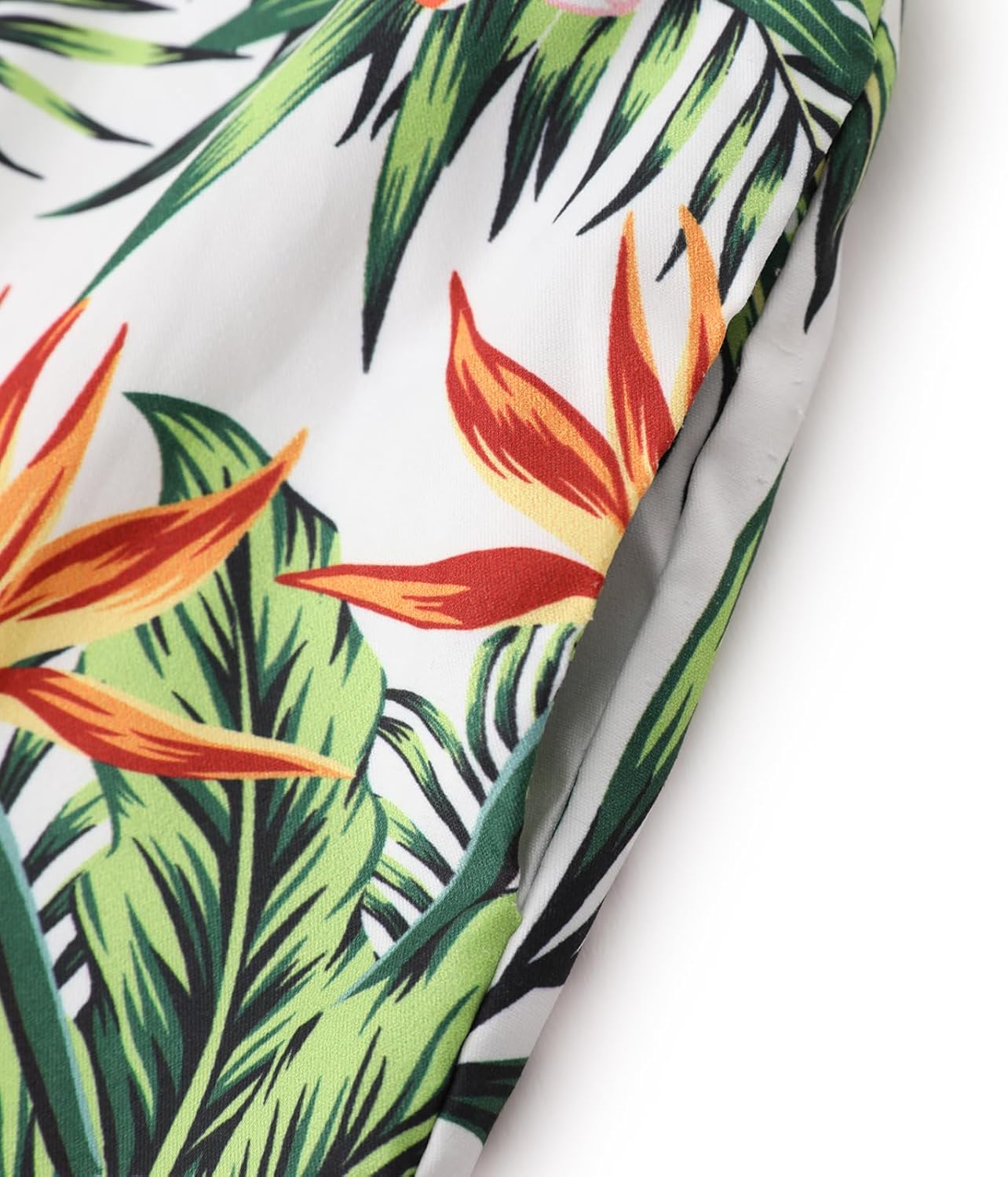 IFFEI Mommy and Me Swimsuits One Piece Family Matching Swimwear Coconut Tree Printed Deep V Neck Bathing Suits - Image 7