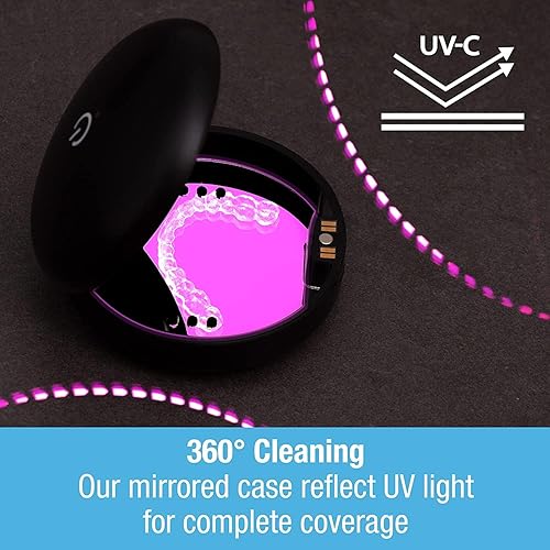 Miniatura 8 de Tilcare Estuche de retención UVC para alineador dental Invisalign con luz UV para alineadores, retenedores, protector bucal, bandejas blanqueadoras